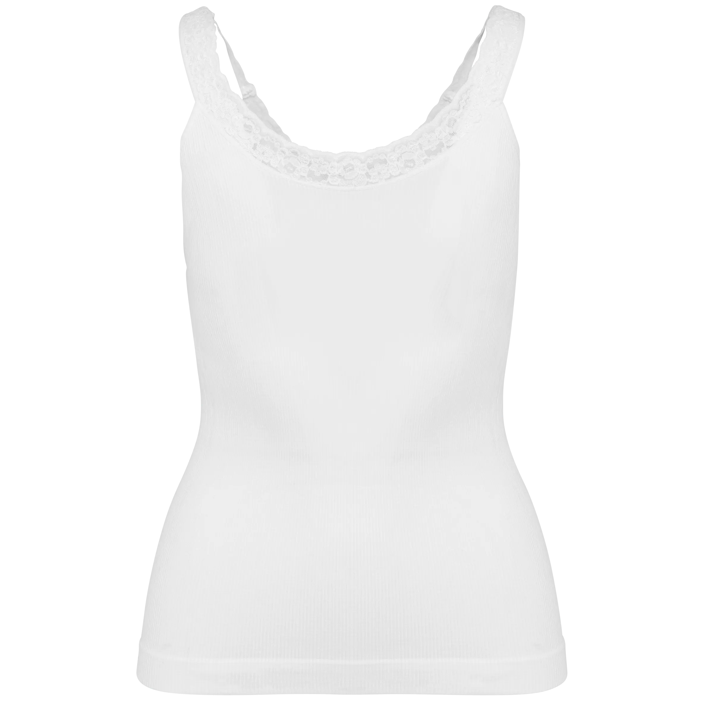 Camiseta de tirantes ecorresponsable sin costuras y con encaje