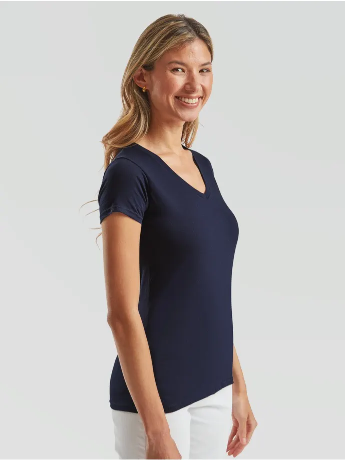 CAMISETA FRUIT OF THE LOOM LADIES ICONIC 150 V-NECK T