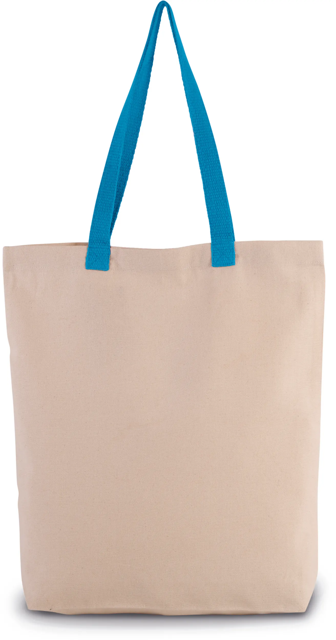 Bolsa shopper tejido canvas con fuelle y asas contrastadas