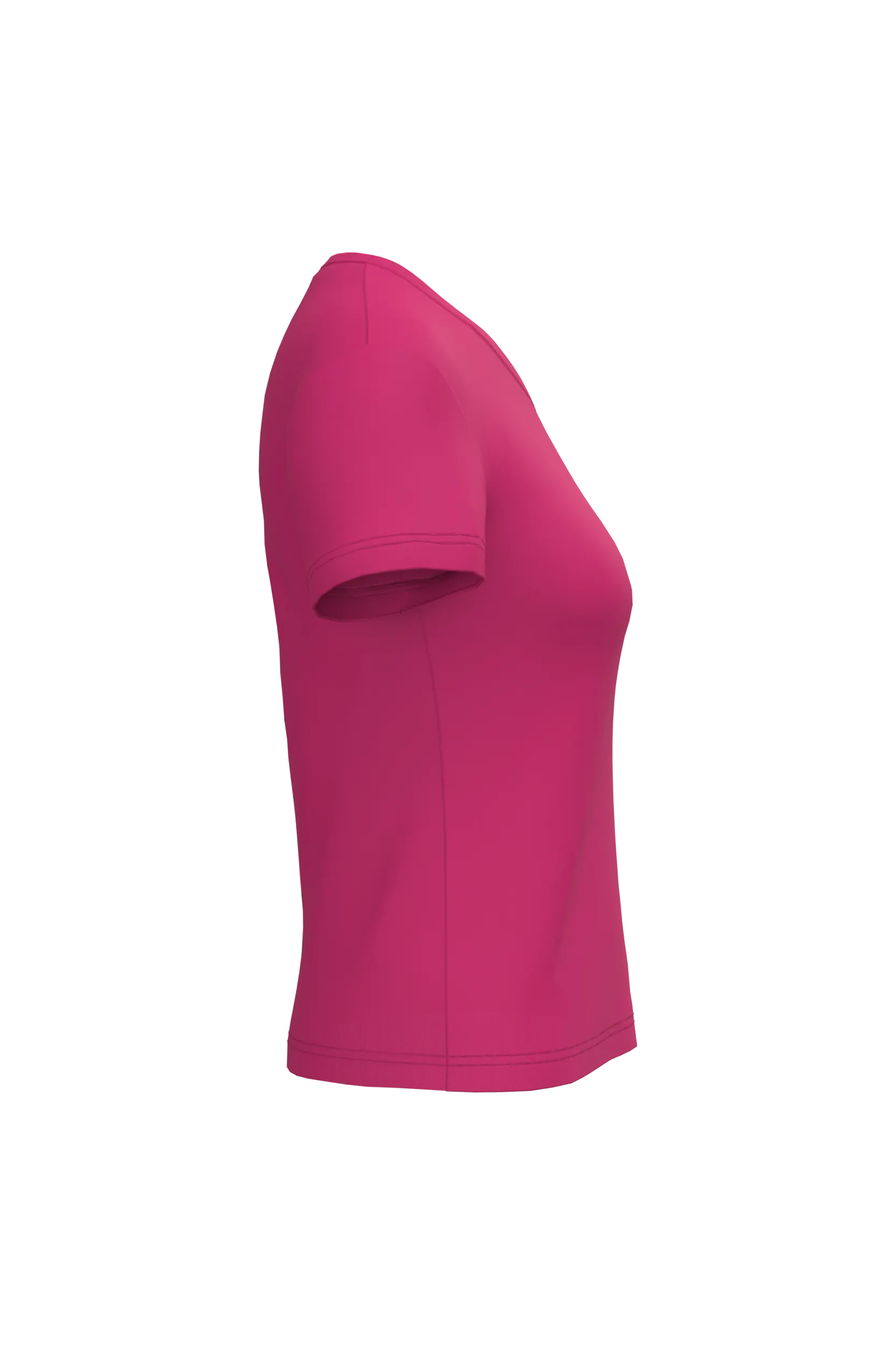 Camiseta de manga cota y cuello de pico mujer