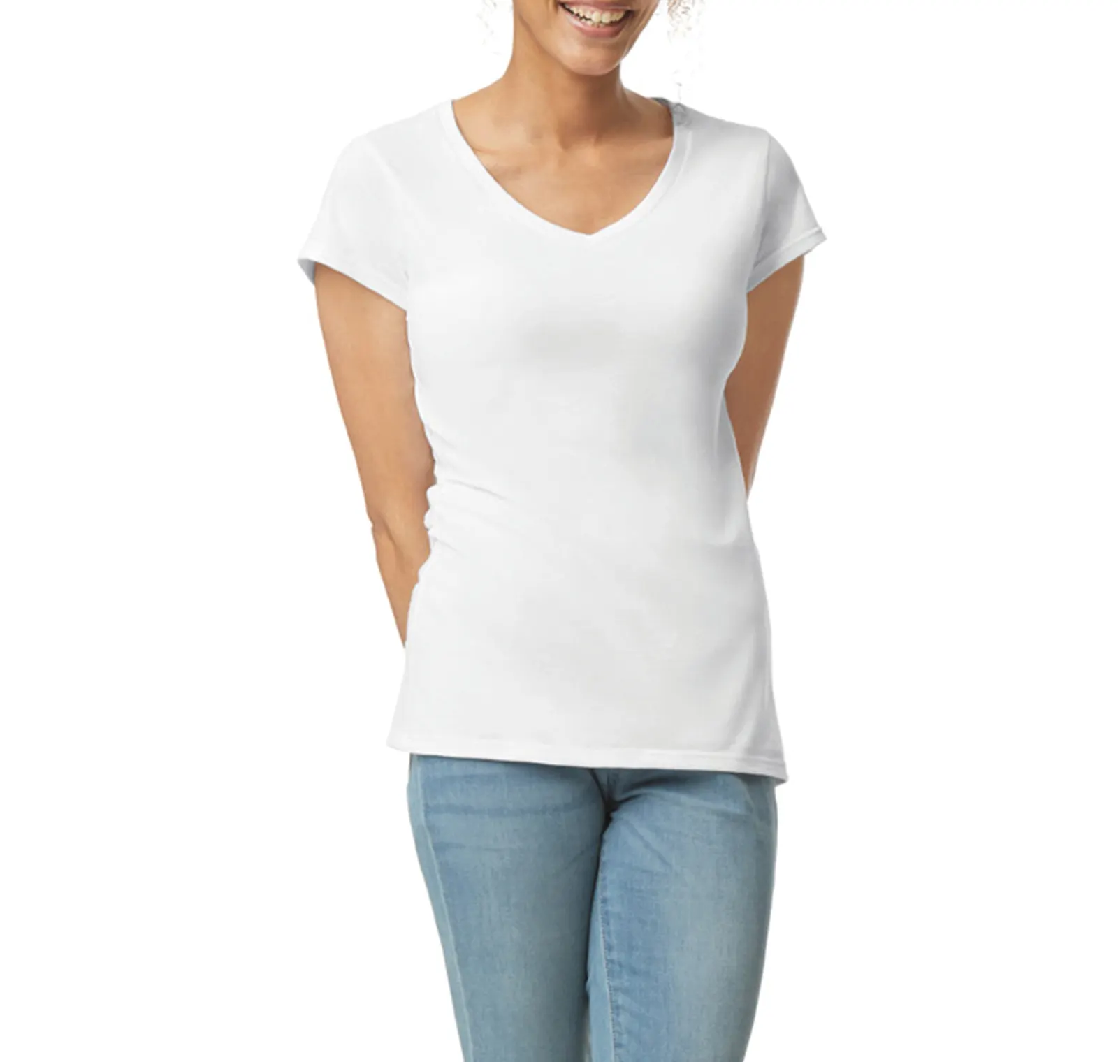 Camiseta SoftStyle cuello de pico mujer