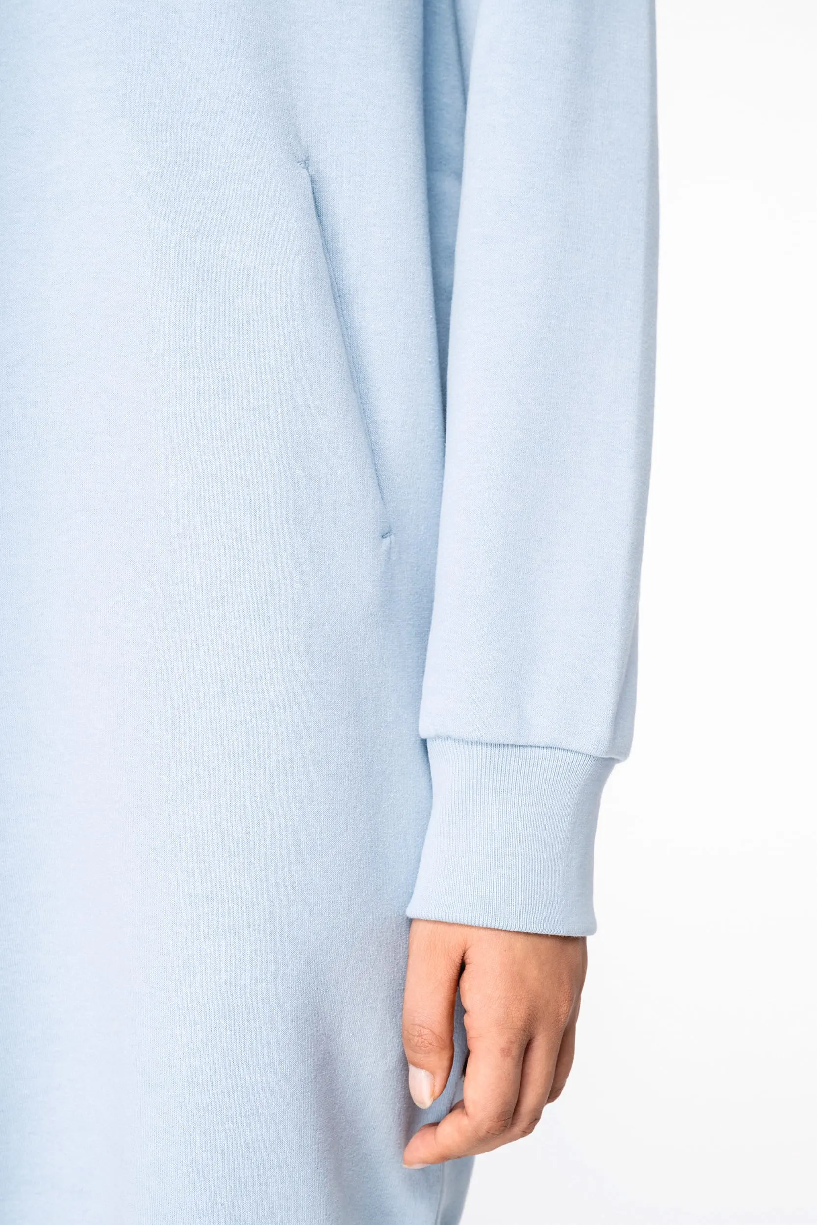 Vestido tipo sudadera ecorresponsable con capucha mujer