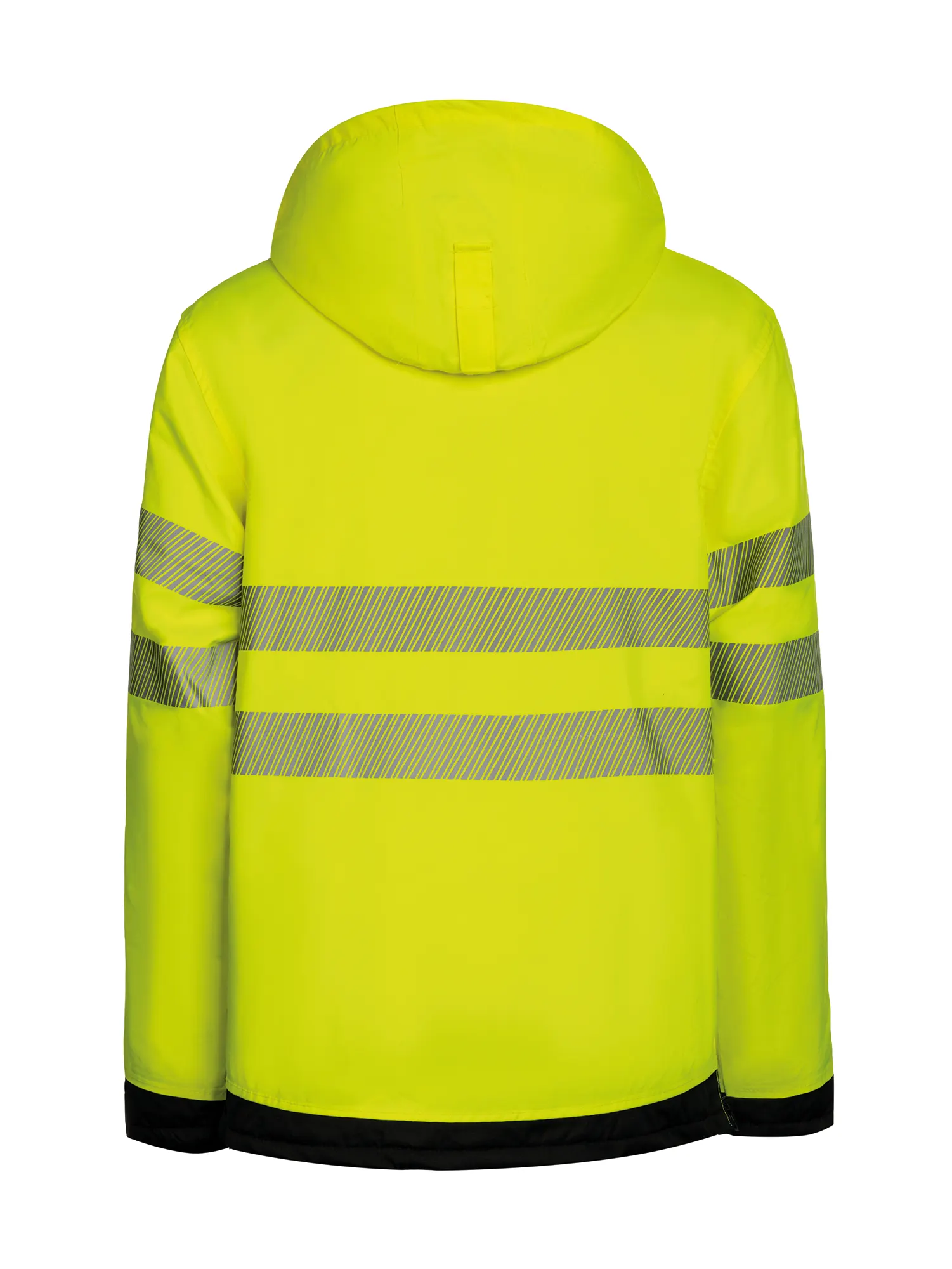 Parka de alta visibilidad con bolsillo. Pecho negro