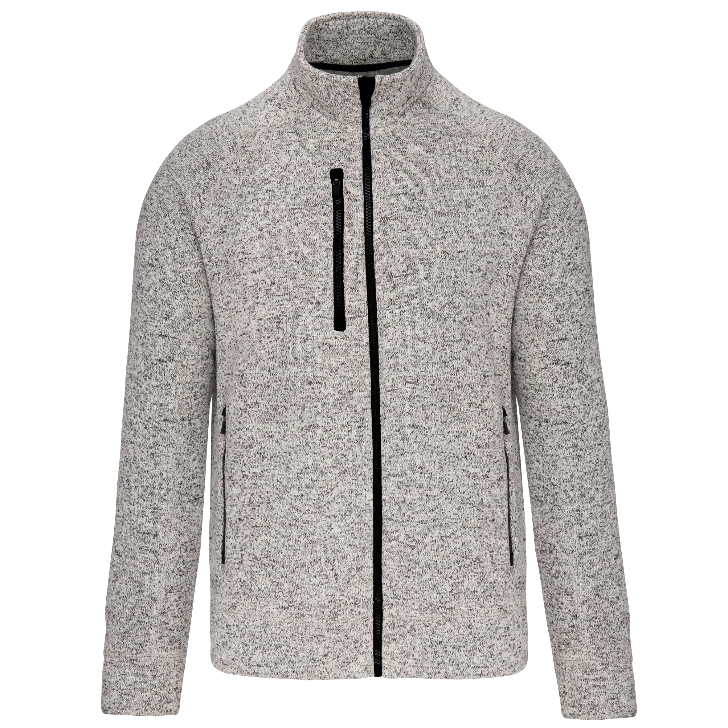 Chaqueta jaspeada con cremallera hombre