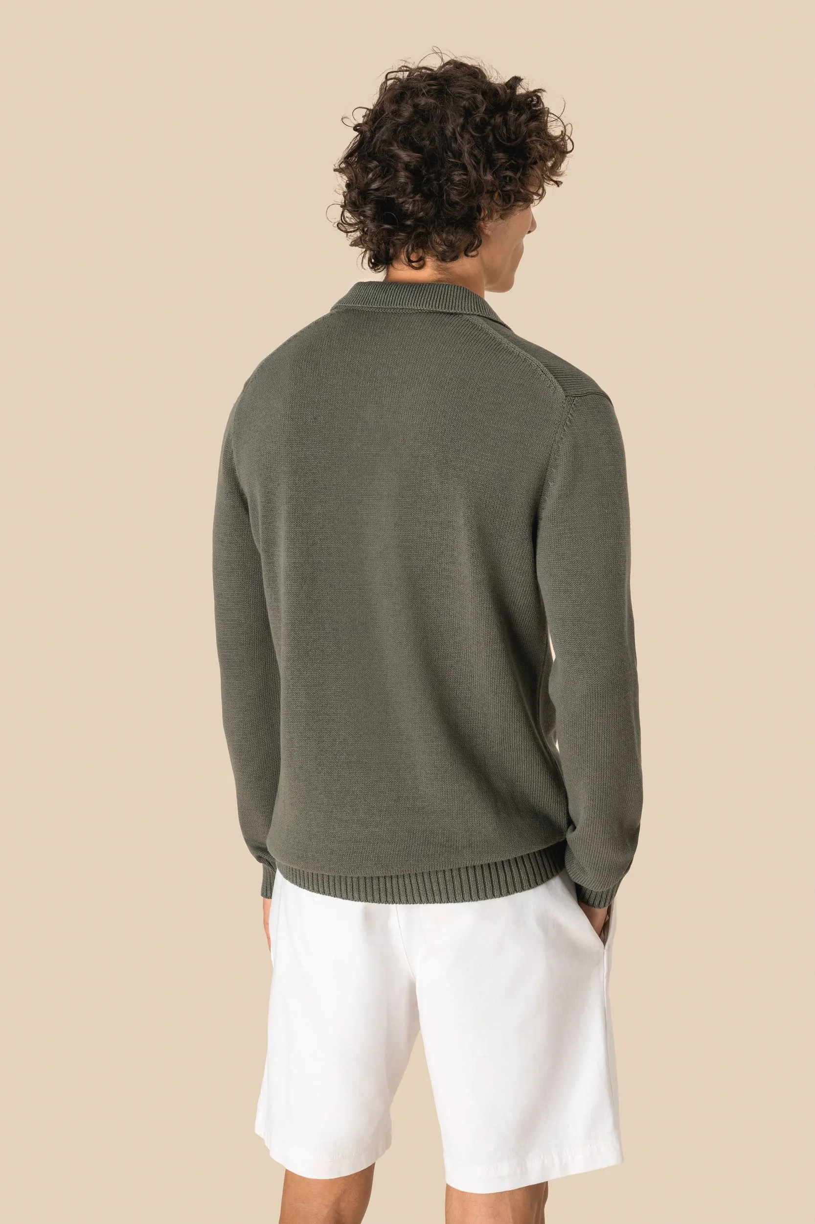 Jersey cuello polo hombre