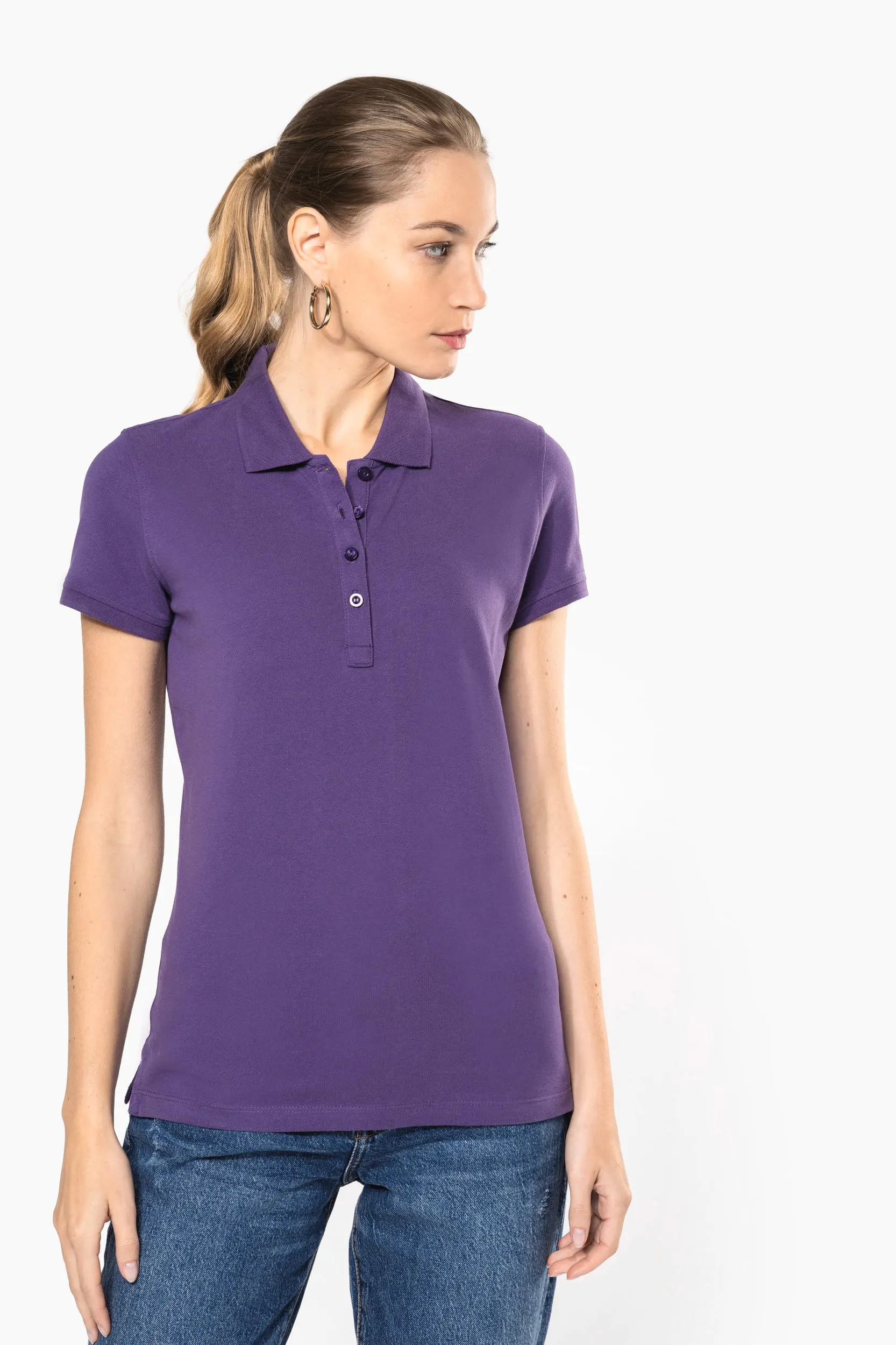Polo piqué manga corta de mujer