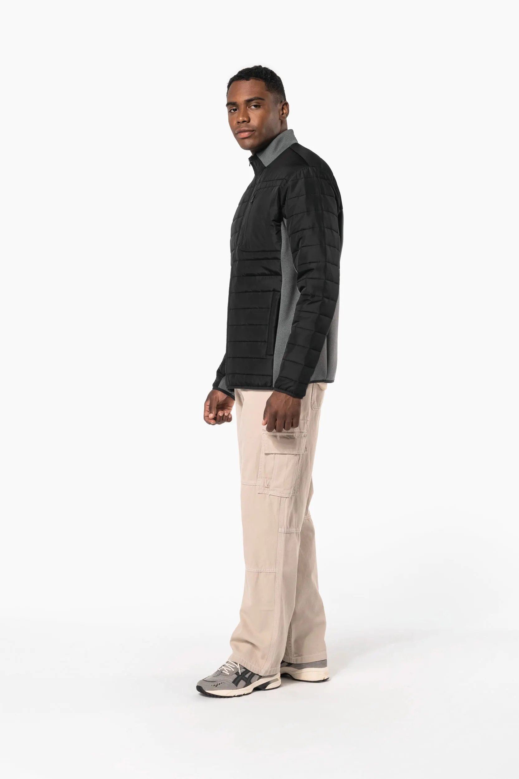 Chaqueta bimaterial hombre