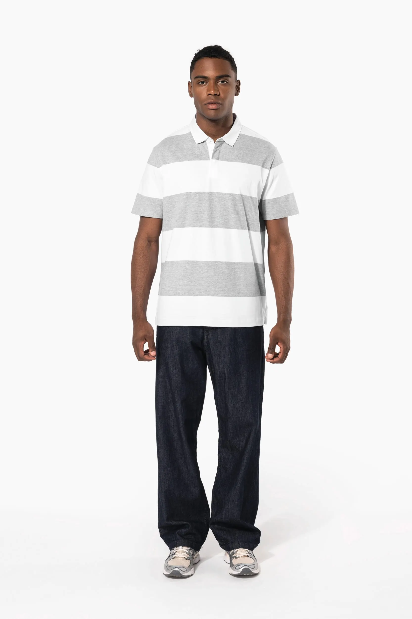 Polo a rayas manga corta unisex