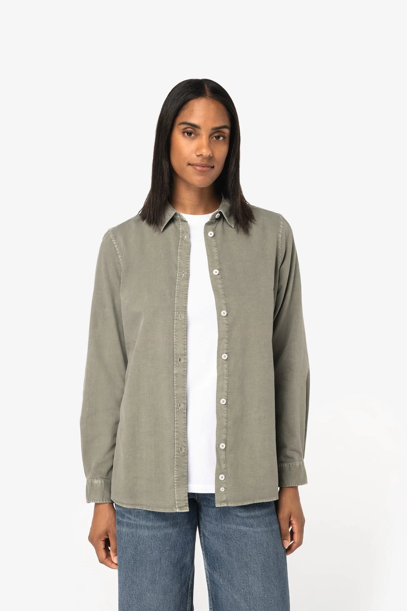 Camisa ecorresponsable efecto lavado mujer