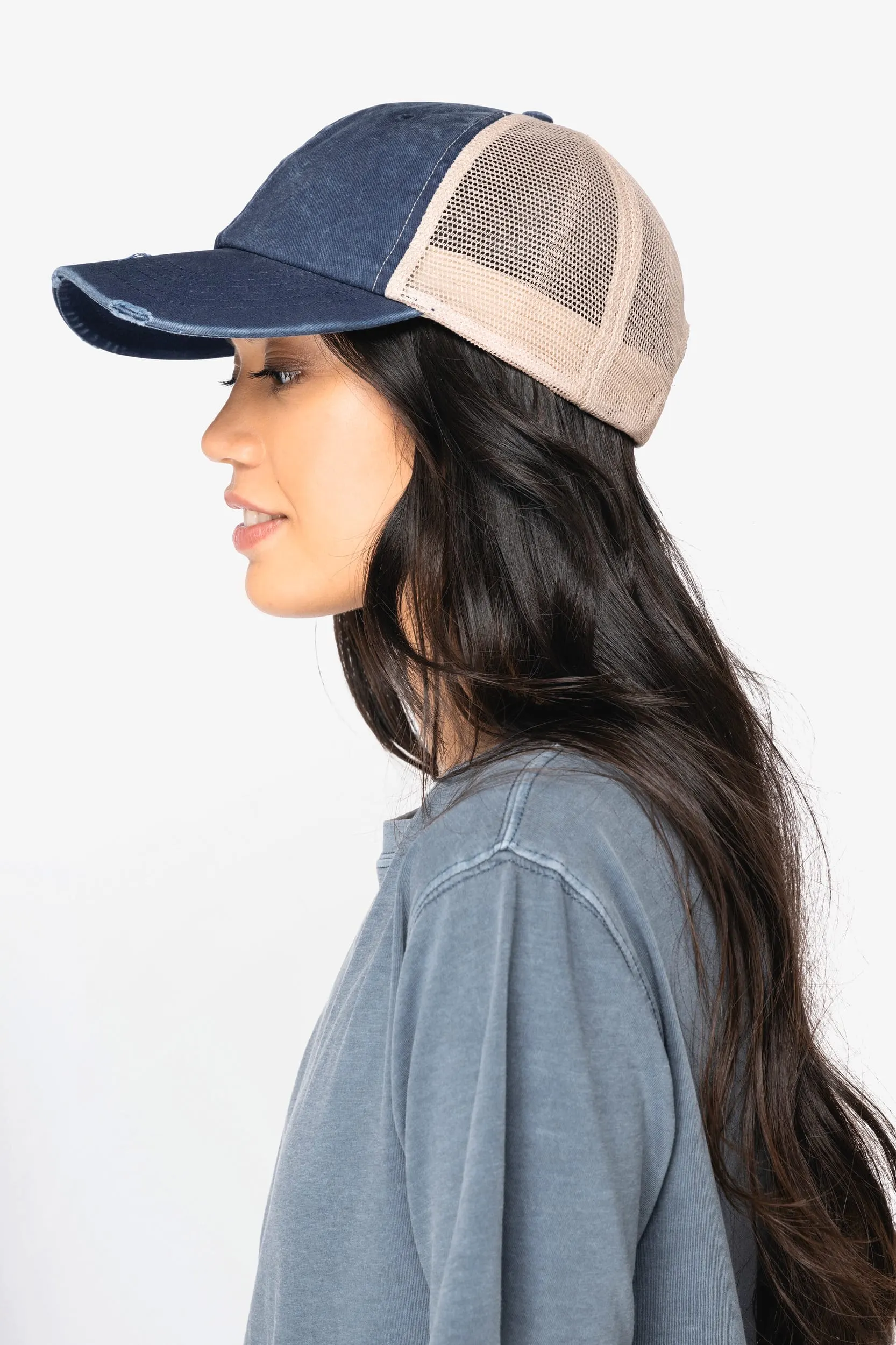 Gorra trucker ecorresponsable efecto desgastado unisex