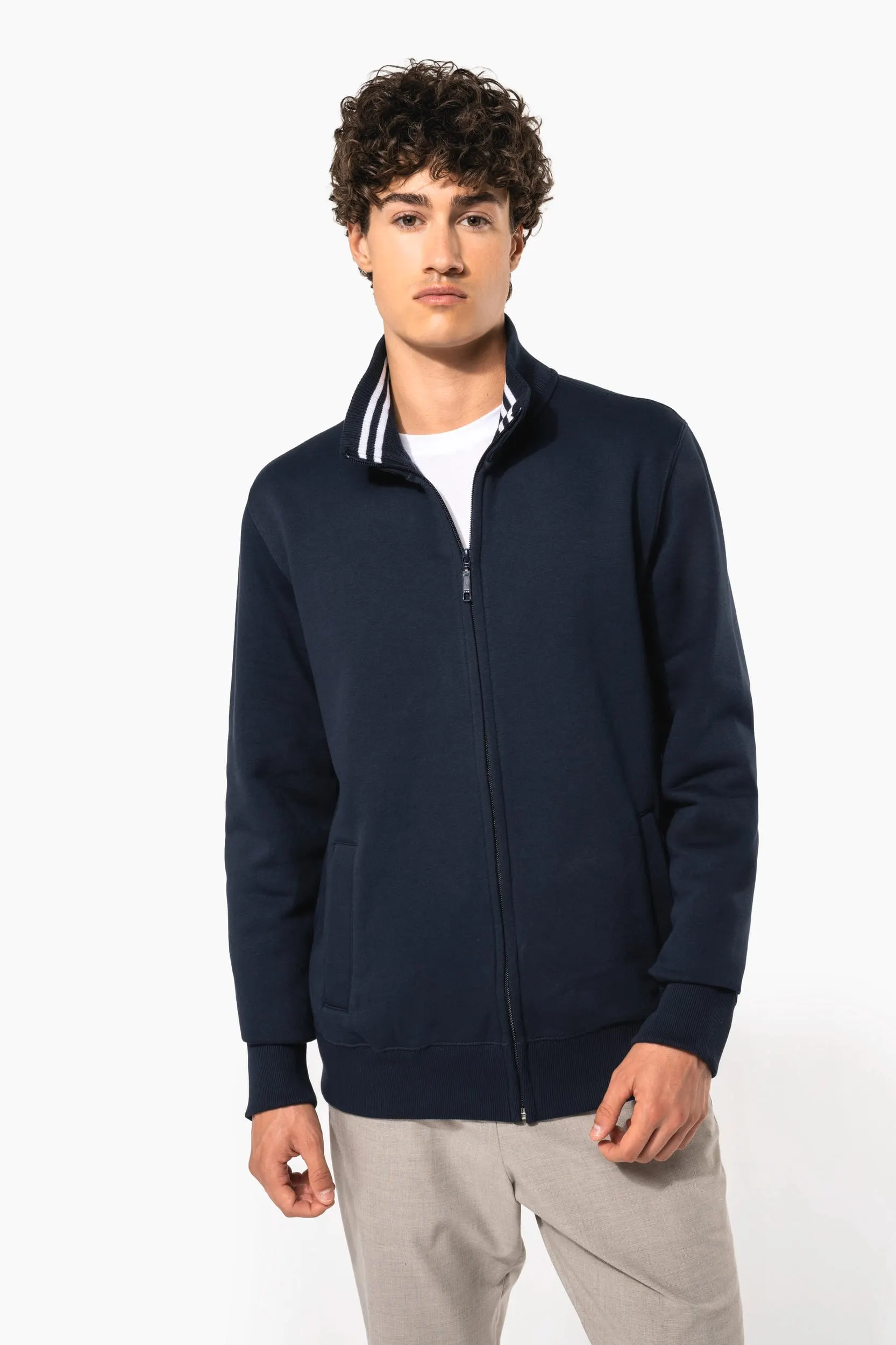 Chaqueta de felpa con cremallera hombre