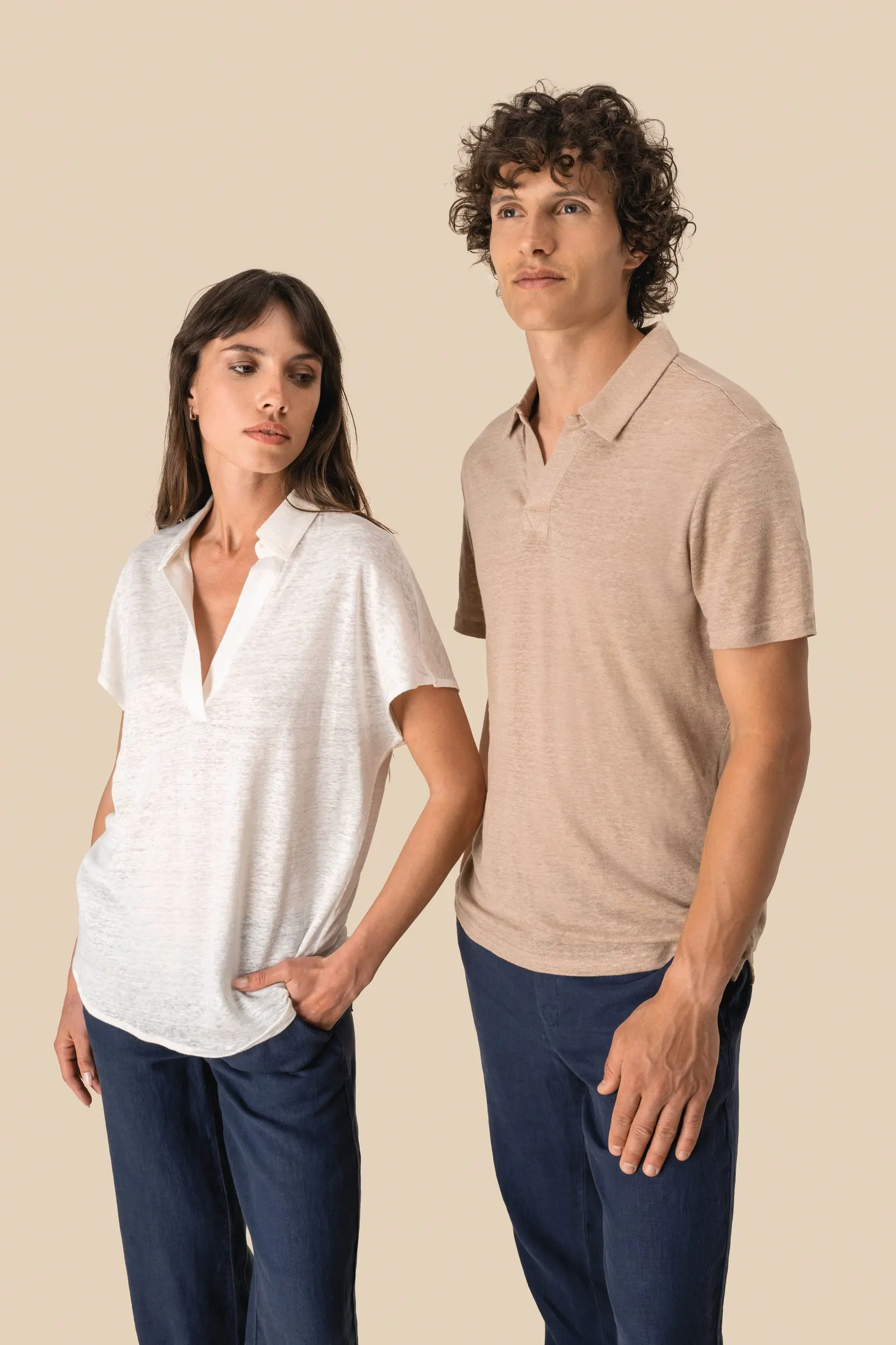 Polo de lino hombre