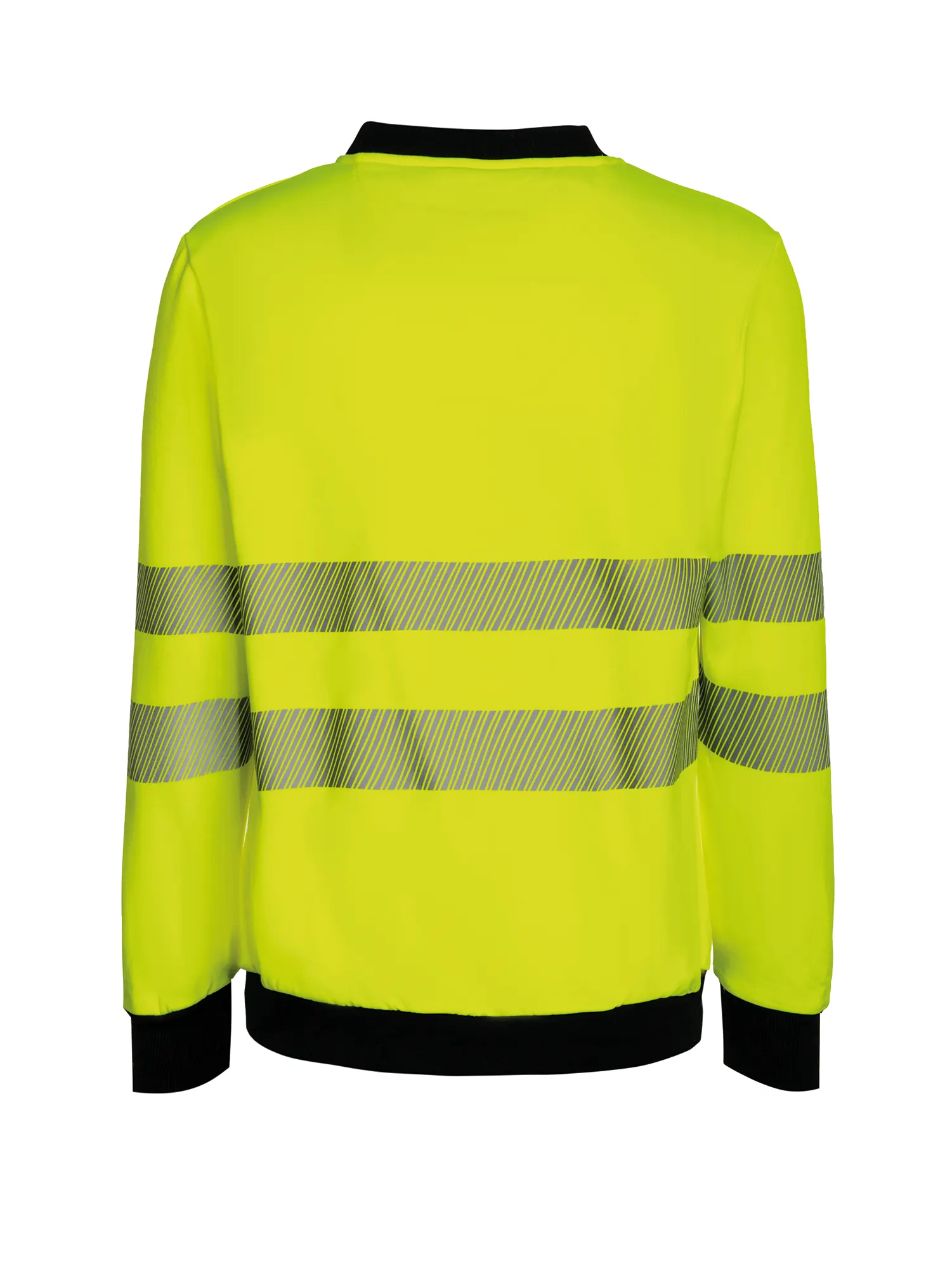 Sudadera de alta visibilidad con pecho negro.