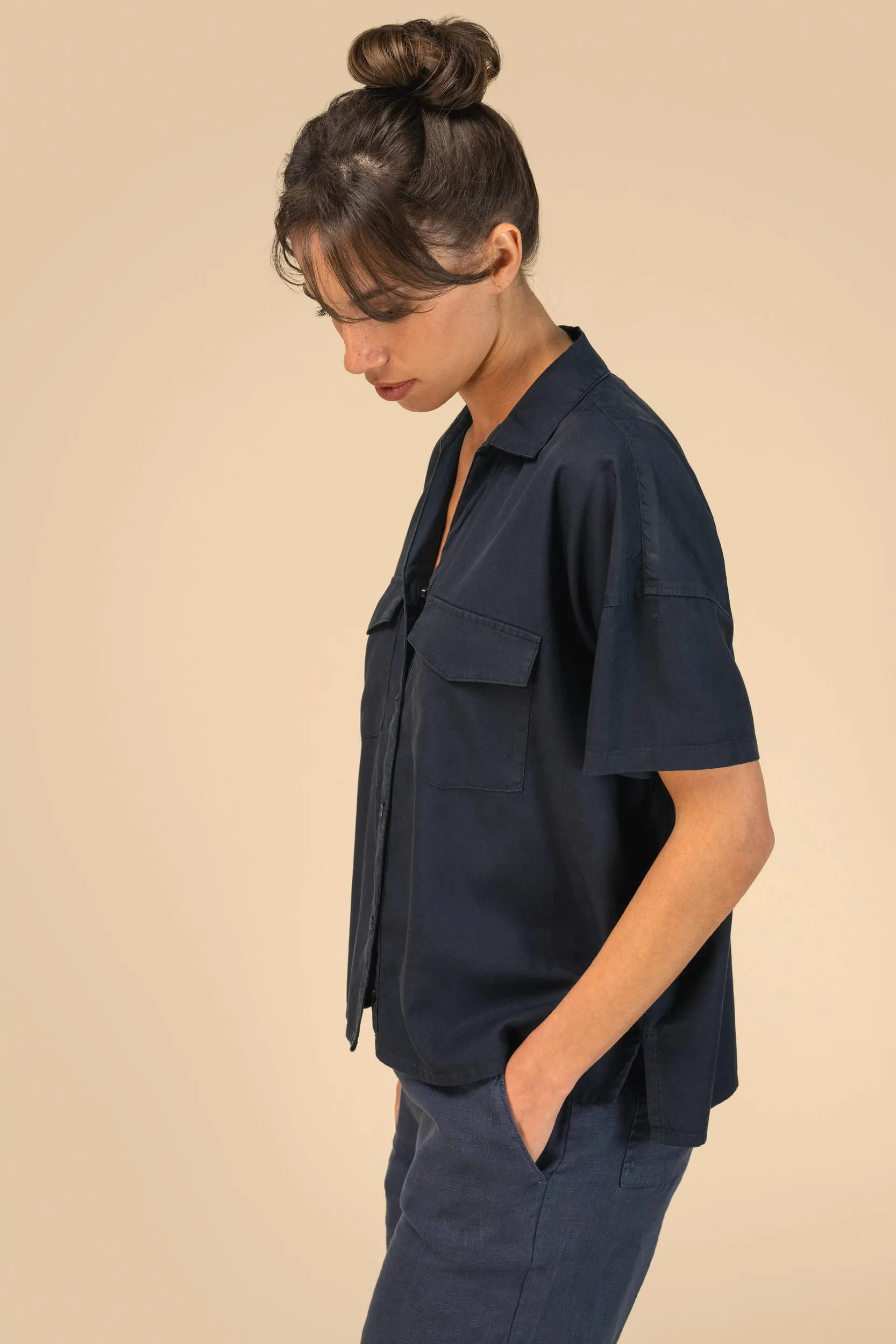 Camisa ecorresponsable oversize de Lyocell mujer