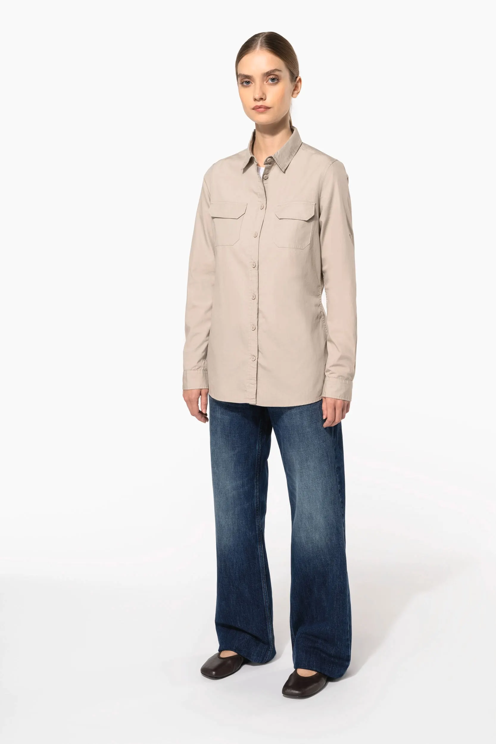 Camisa Safari manga larga mujer