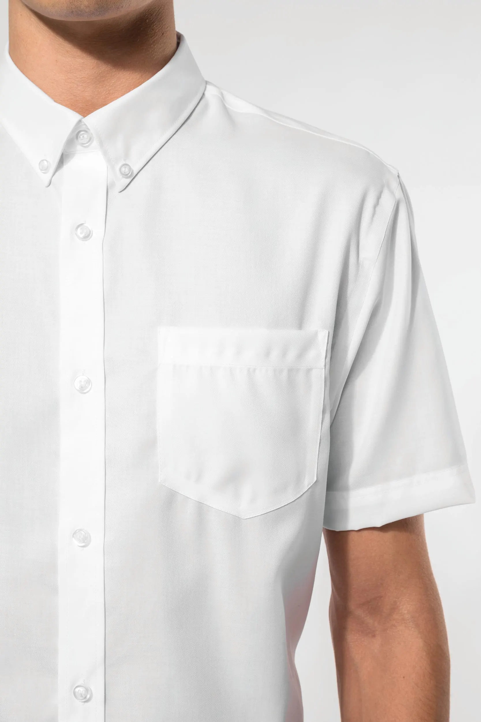 Camisa micro sarga no-plancha manga corta hombre