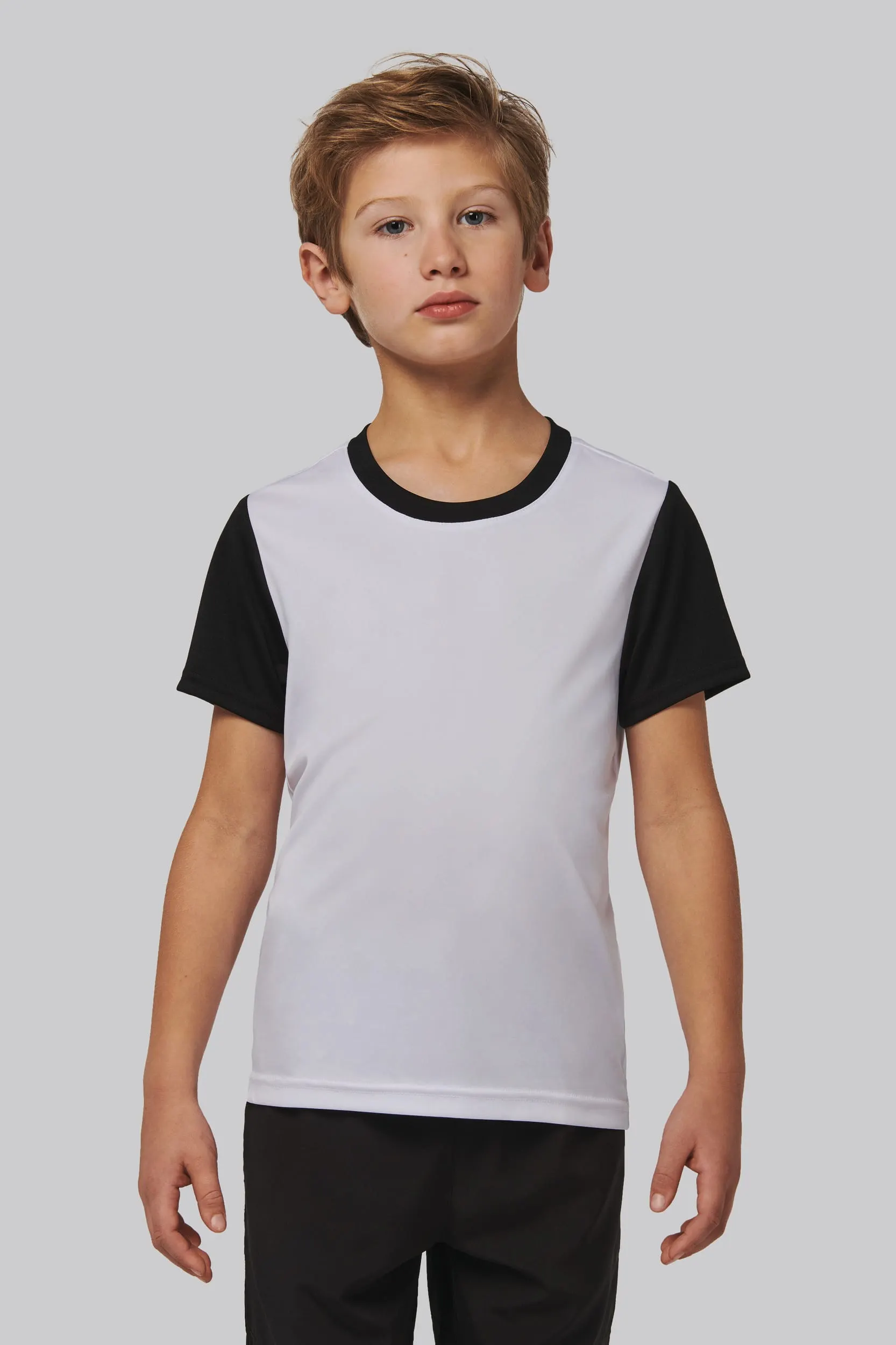 Camiseta multideporte bicolor infantil de manga corta