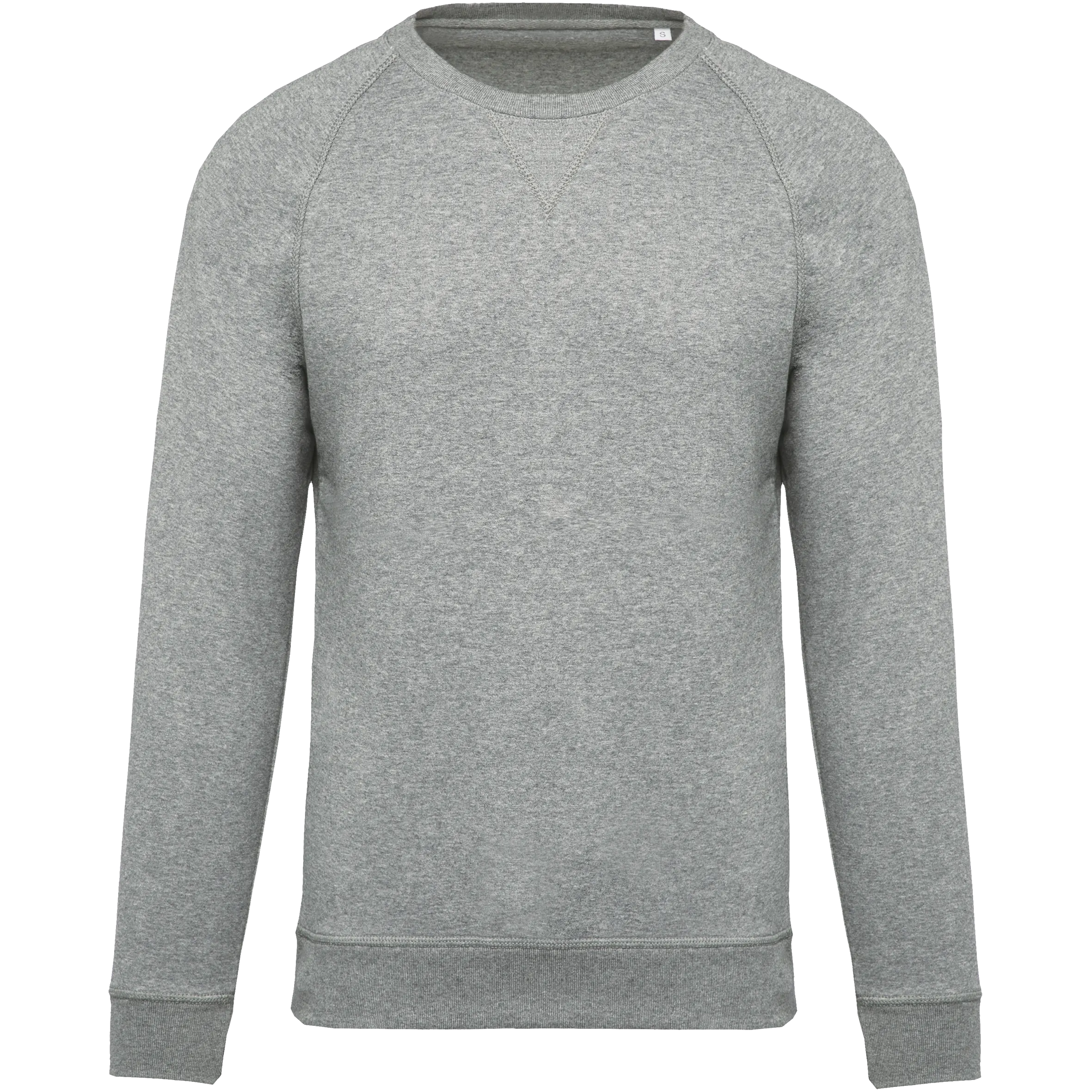 Sudadera algodón orgánico con cuello redondo y mangas raglán de hombre
