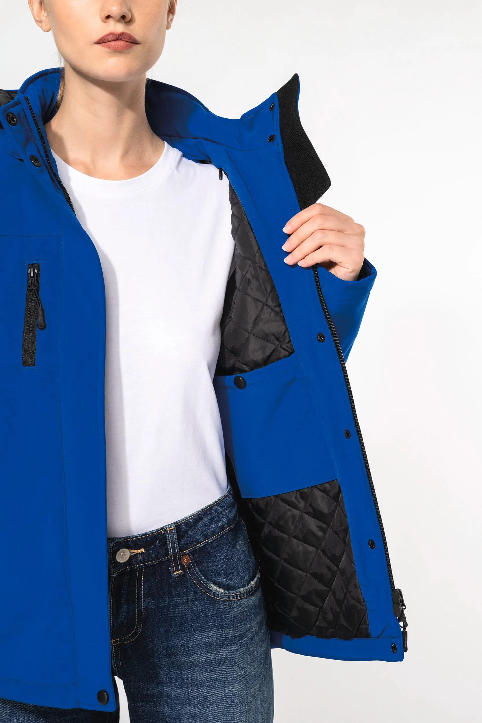 Parka softshell acolchada con capucha mujer