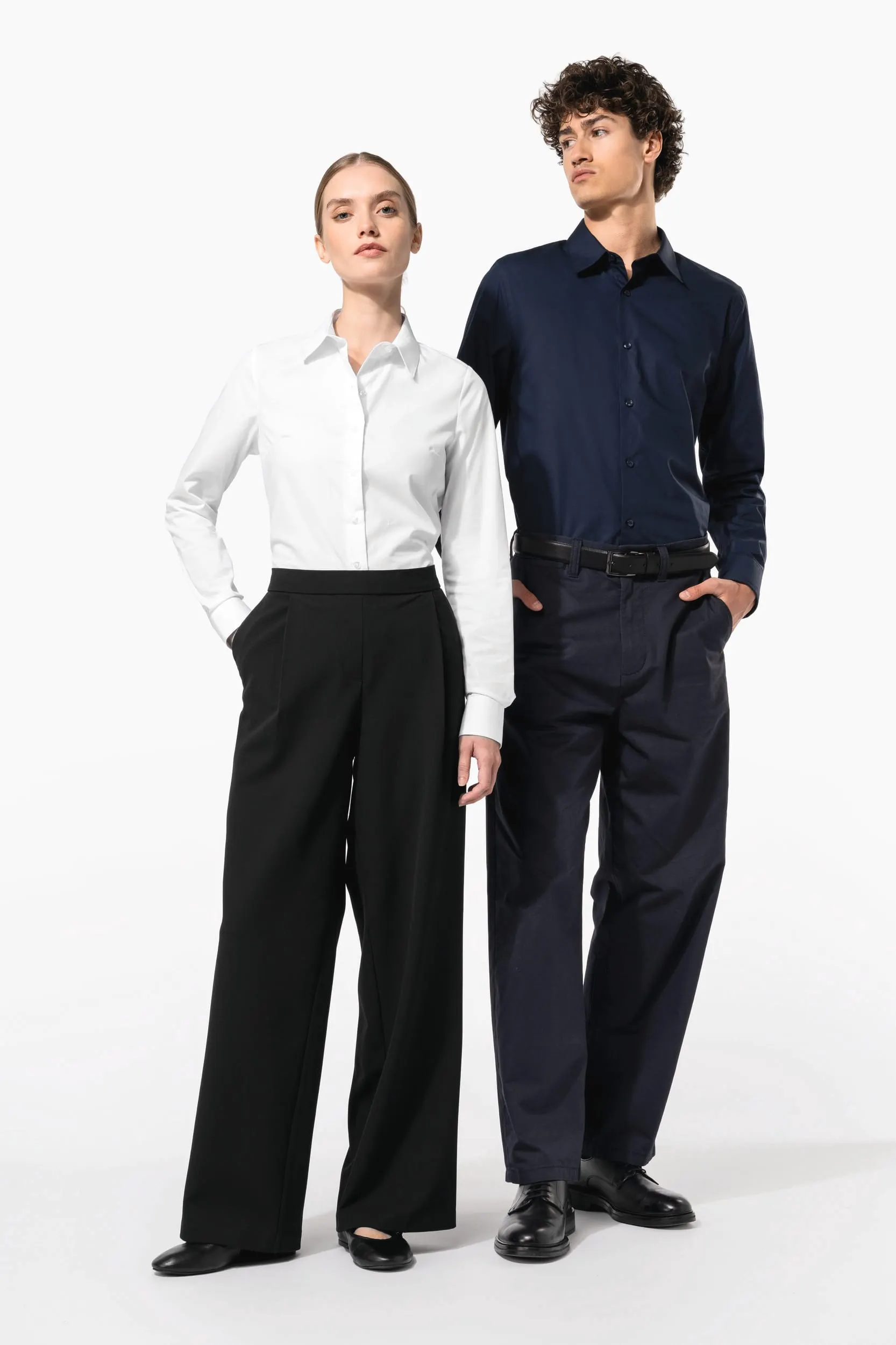 Camisa popelina manga larga hombre