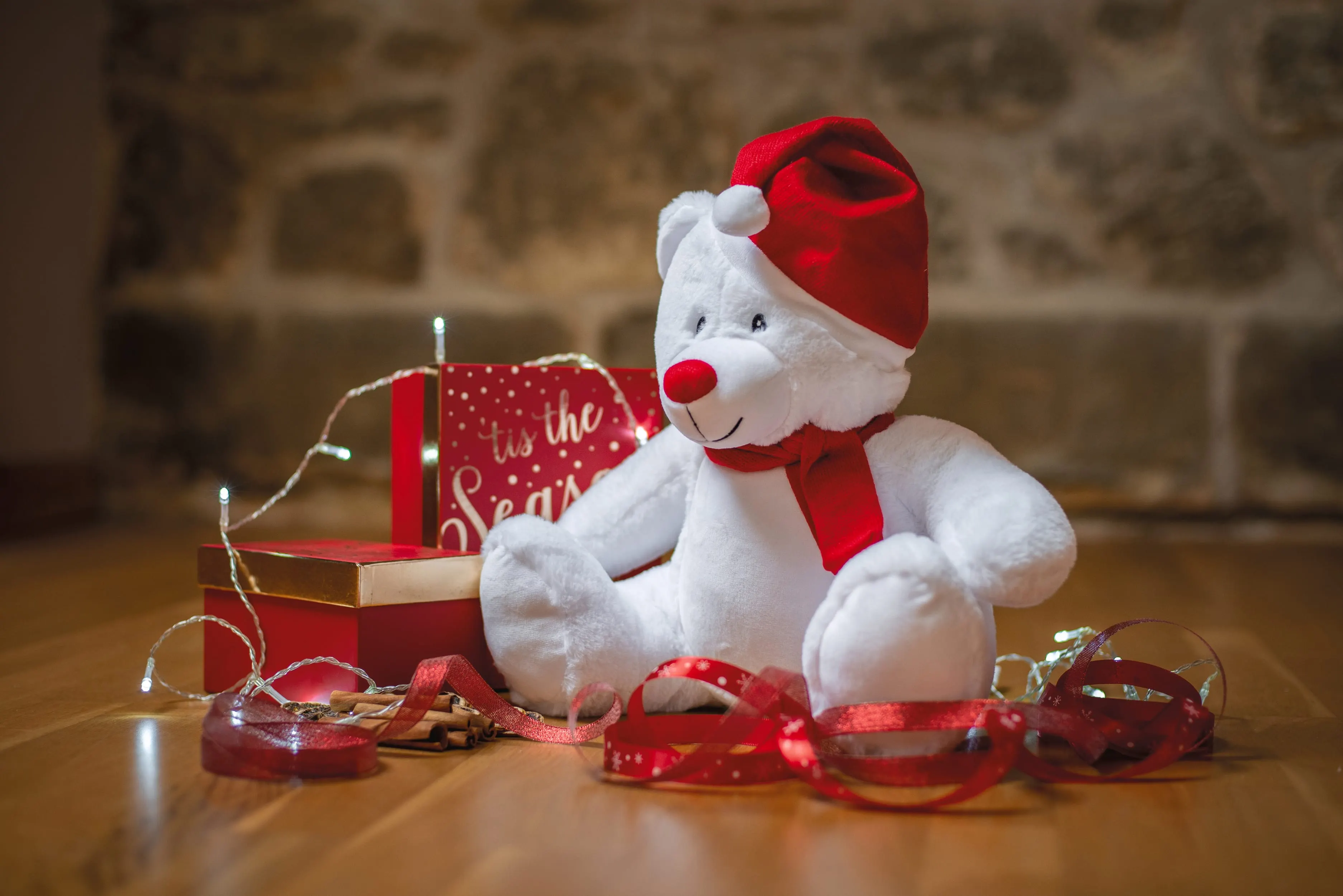 Oso de peluche navideño con cremallera