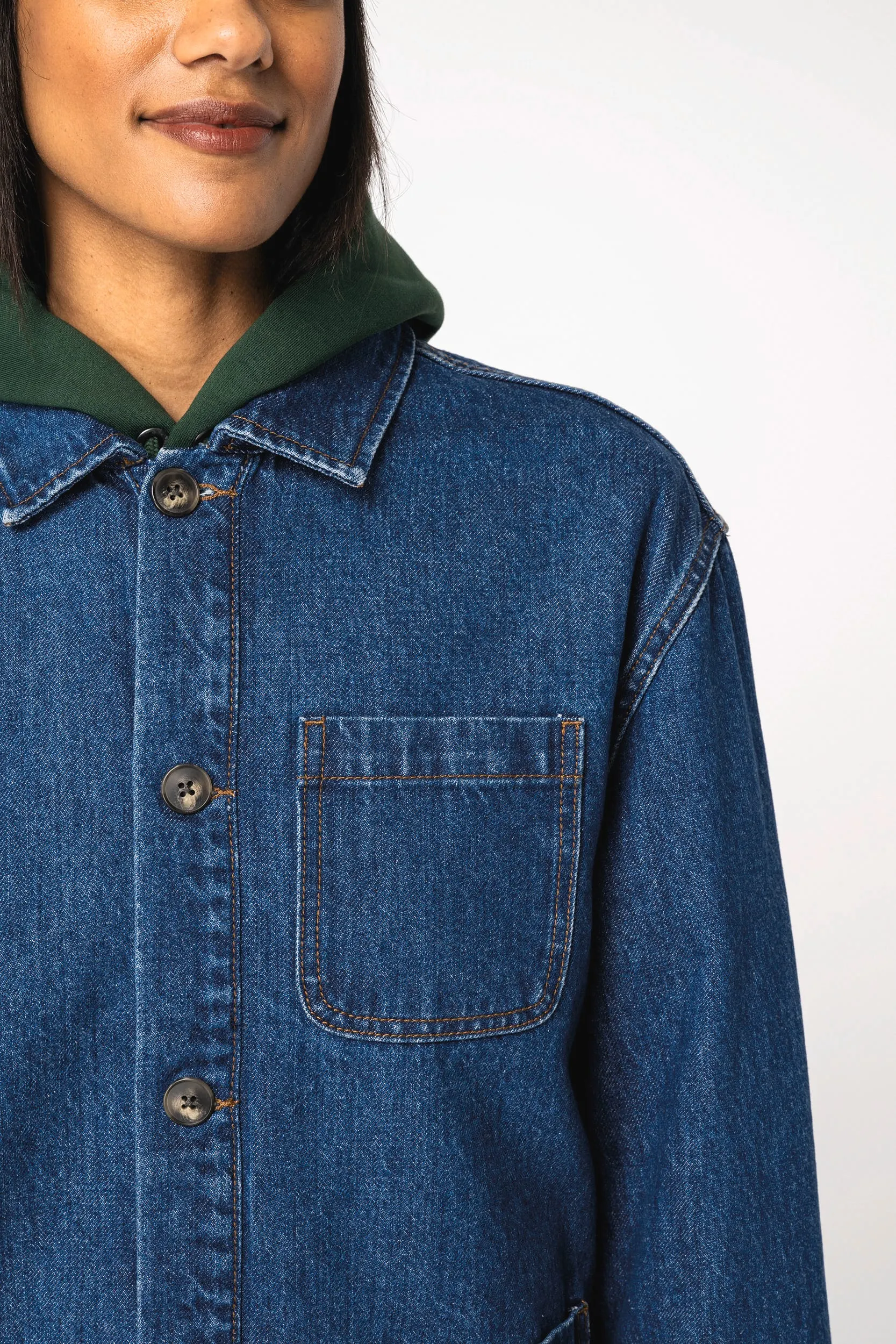Chaqueta vaquera ecorresponsable de hombros caídos unisex