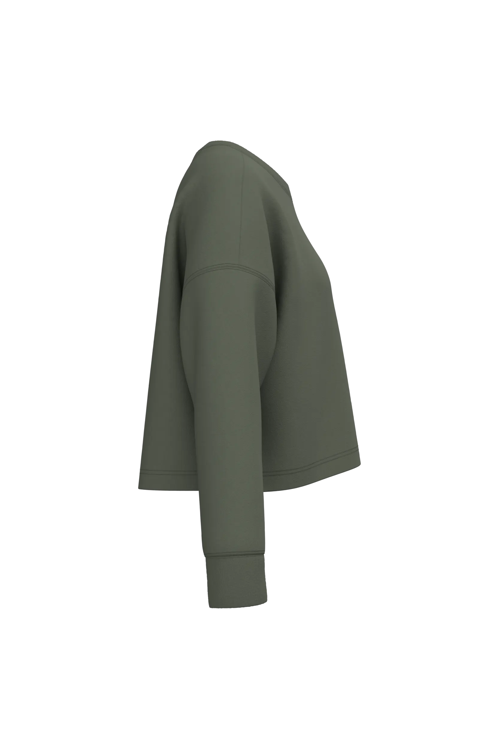 Sudadera crop cuello redondo mujer