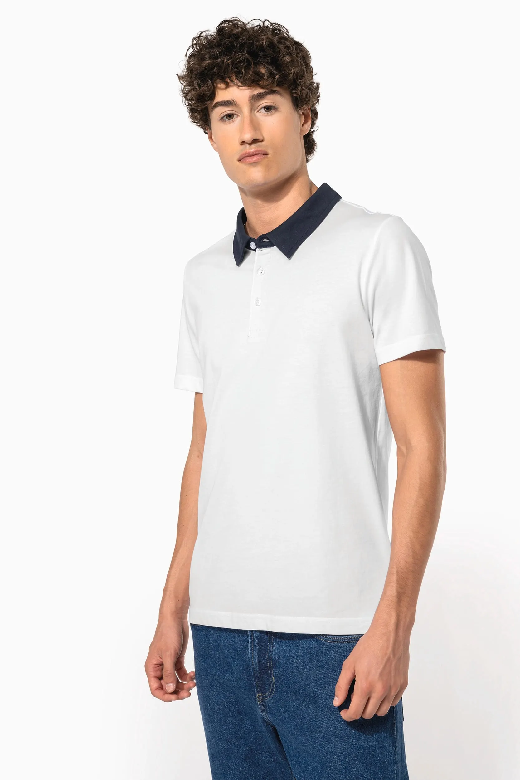 Polo jersey bicolor hombre