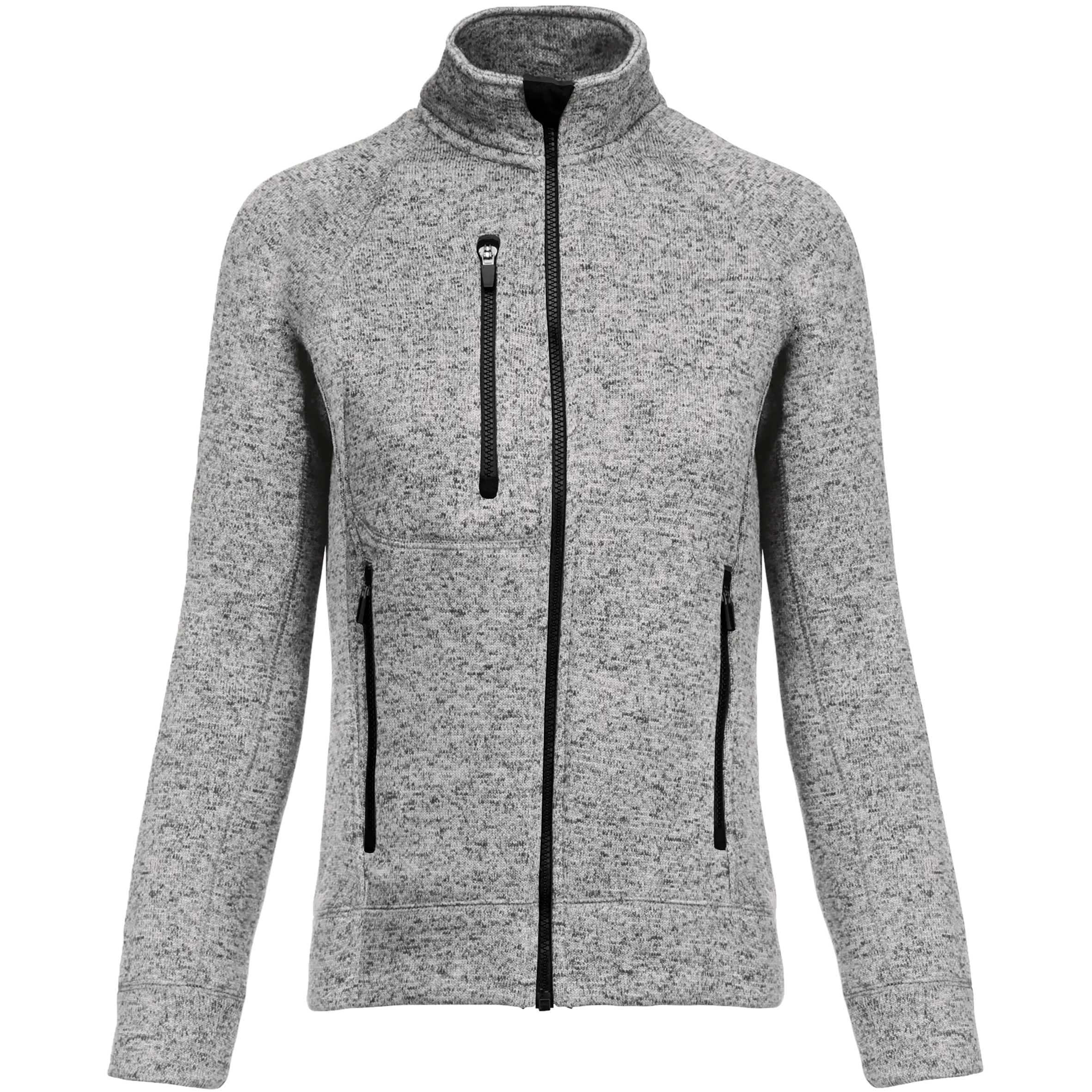 Chaqueta jaspeada con cremallera mujer