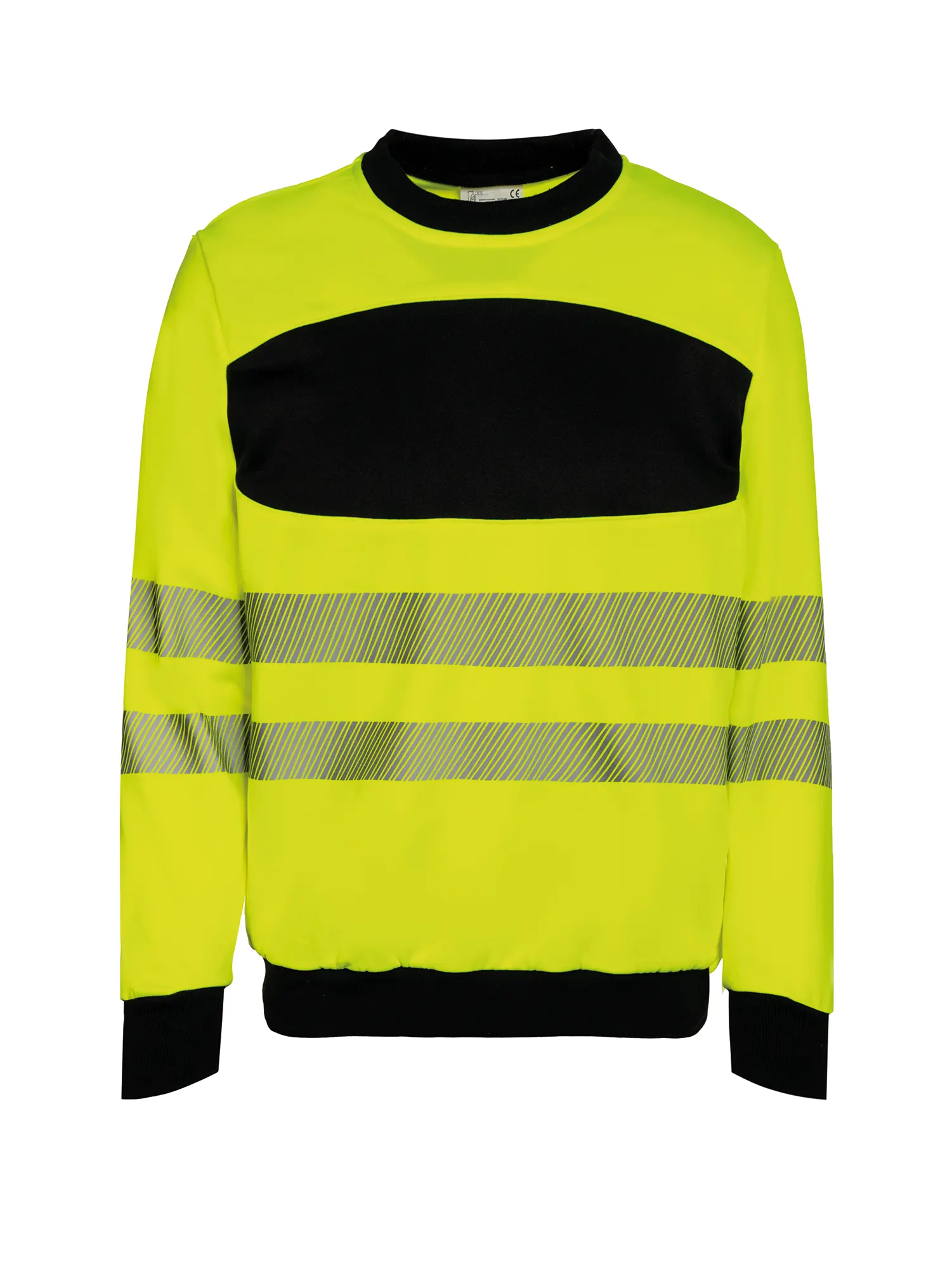 Sudadera de alta visibilidad con pecho negro.