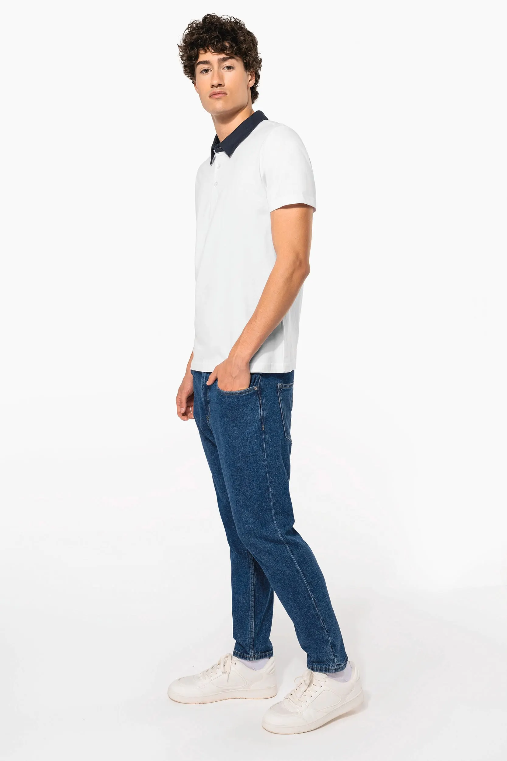 Polo jersey bicolor hombre