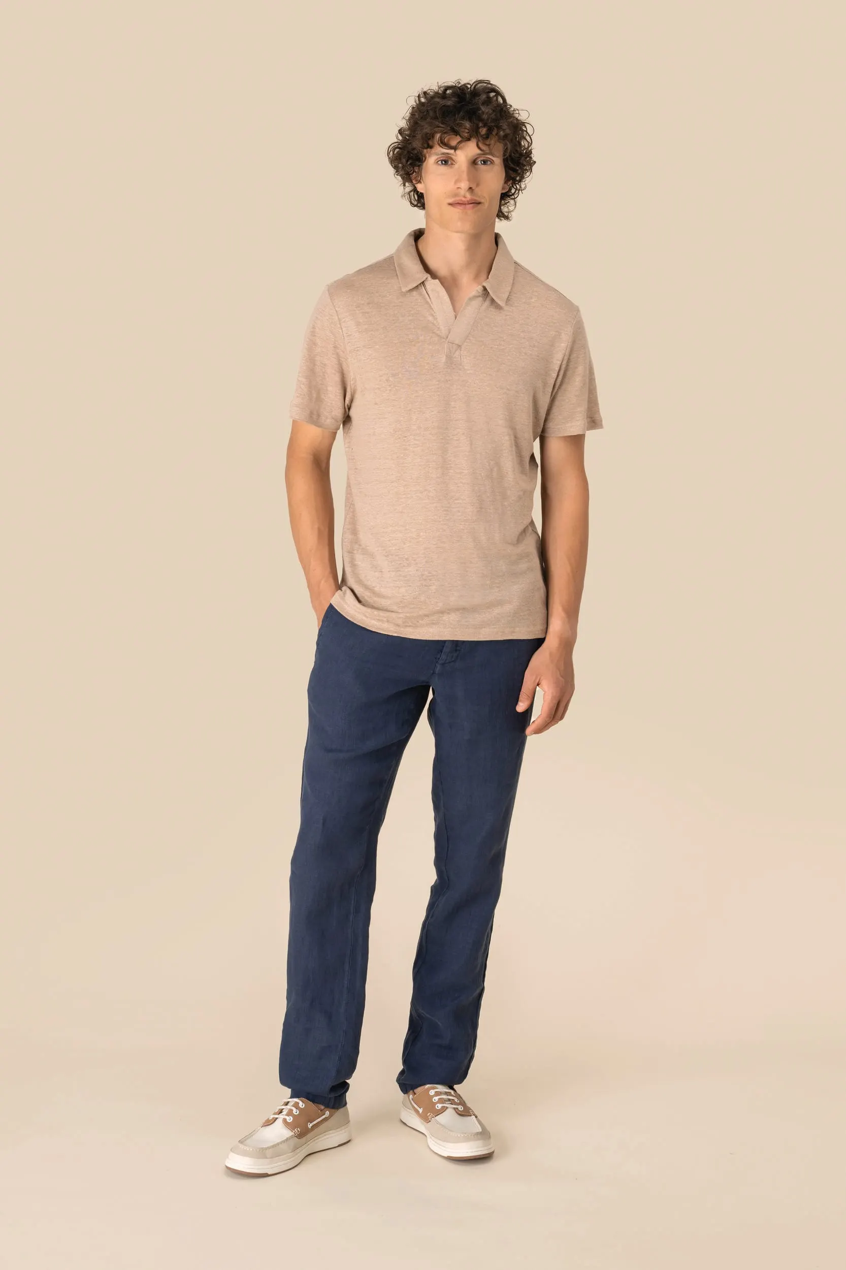 Polo de lino hombre