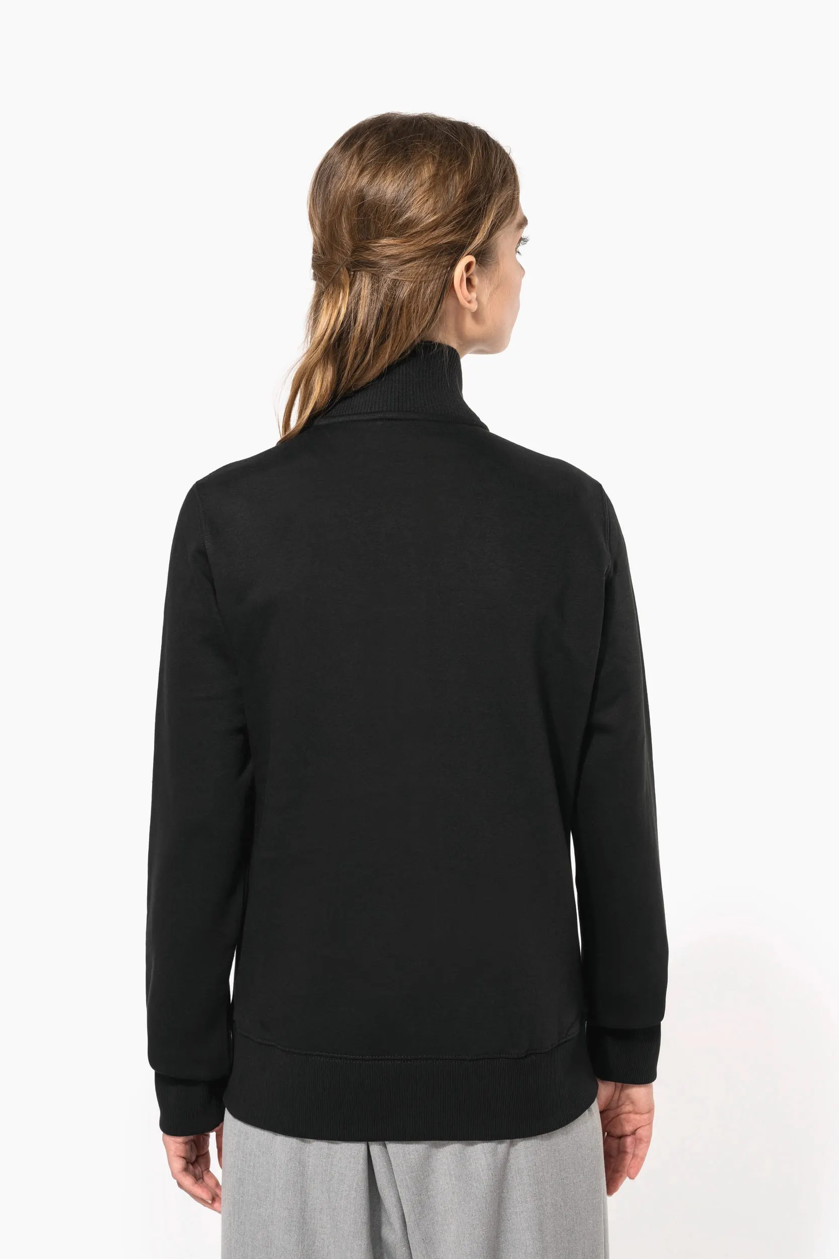 Chaqueta de felpa con cremallera mujer