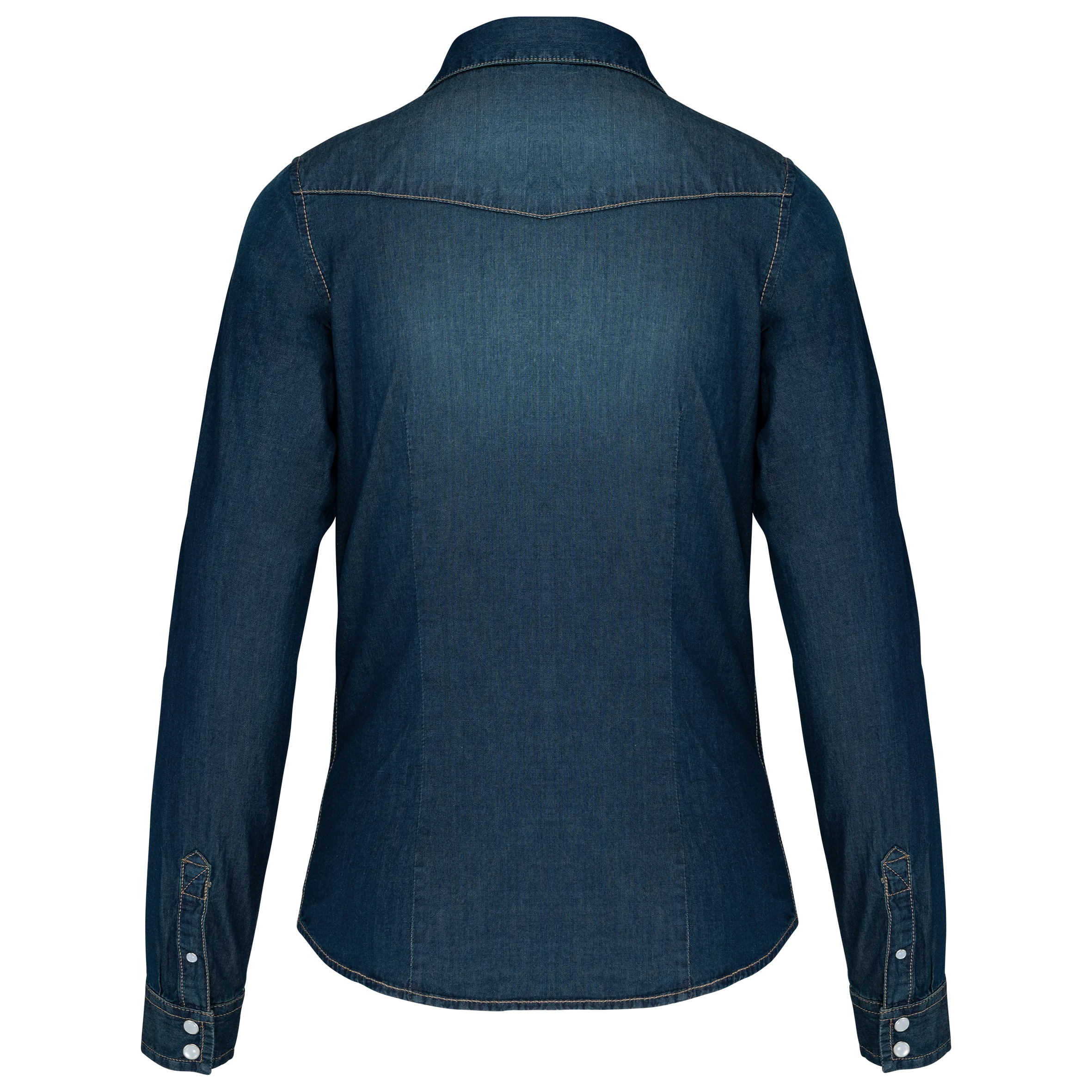 Camisa denim manga larga mujer