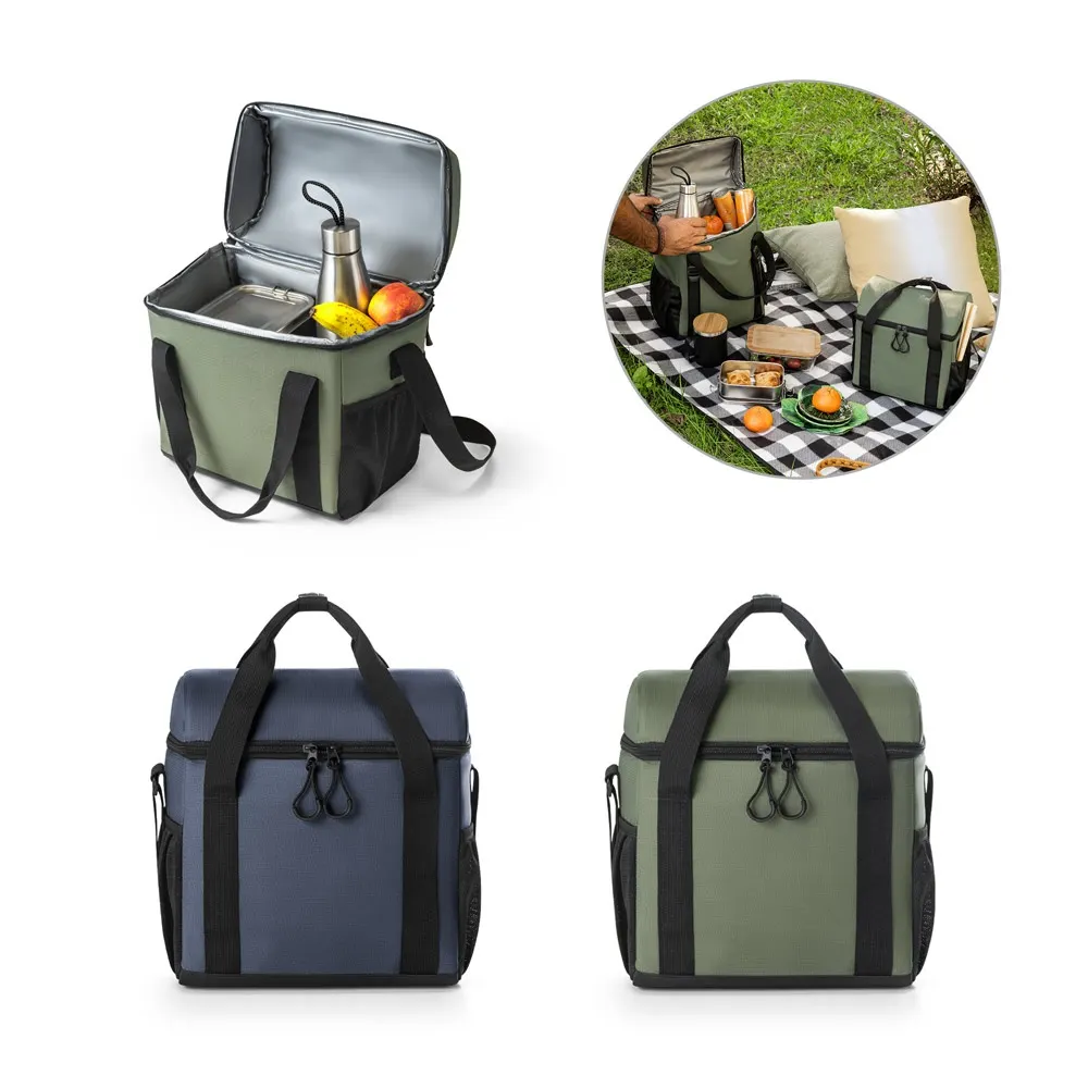 ROMA M. Bolsa térmica acolchada en poliéster reciclado 600D ripstop 11 L