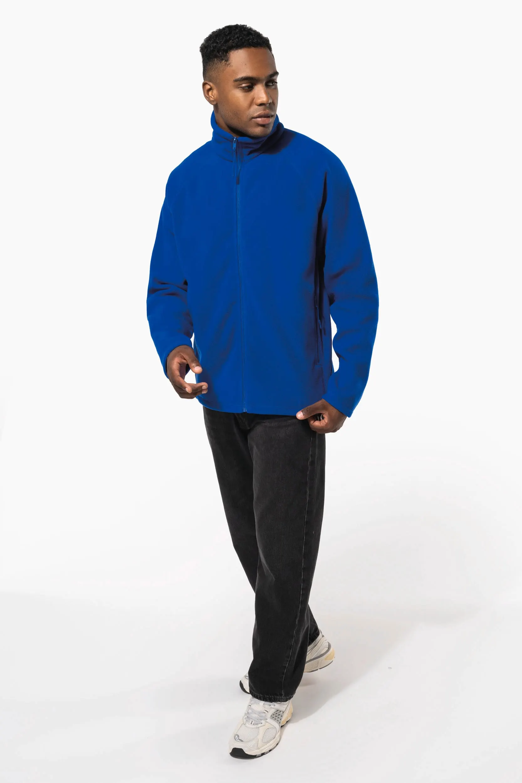 Chaqueta micropolar con cremallera y mangas raglán hombre