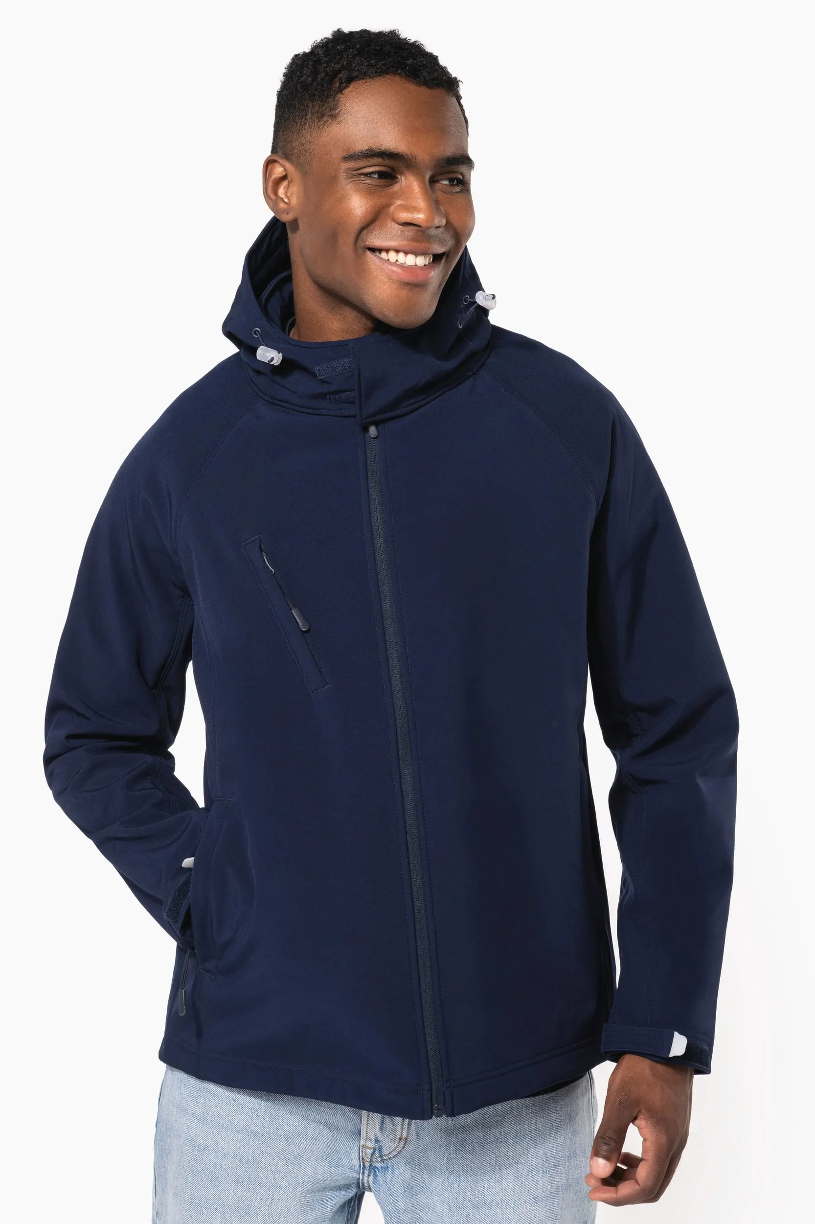 Chaqueta softshell con capucha extraíble hombre