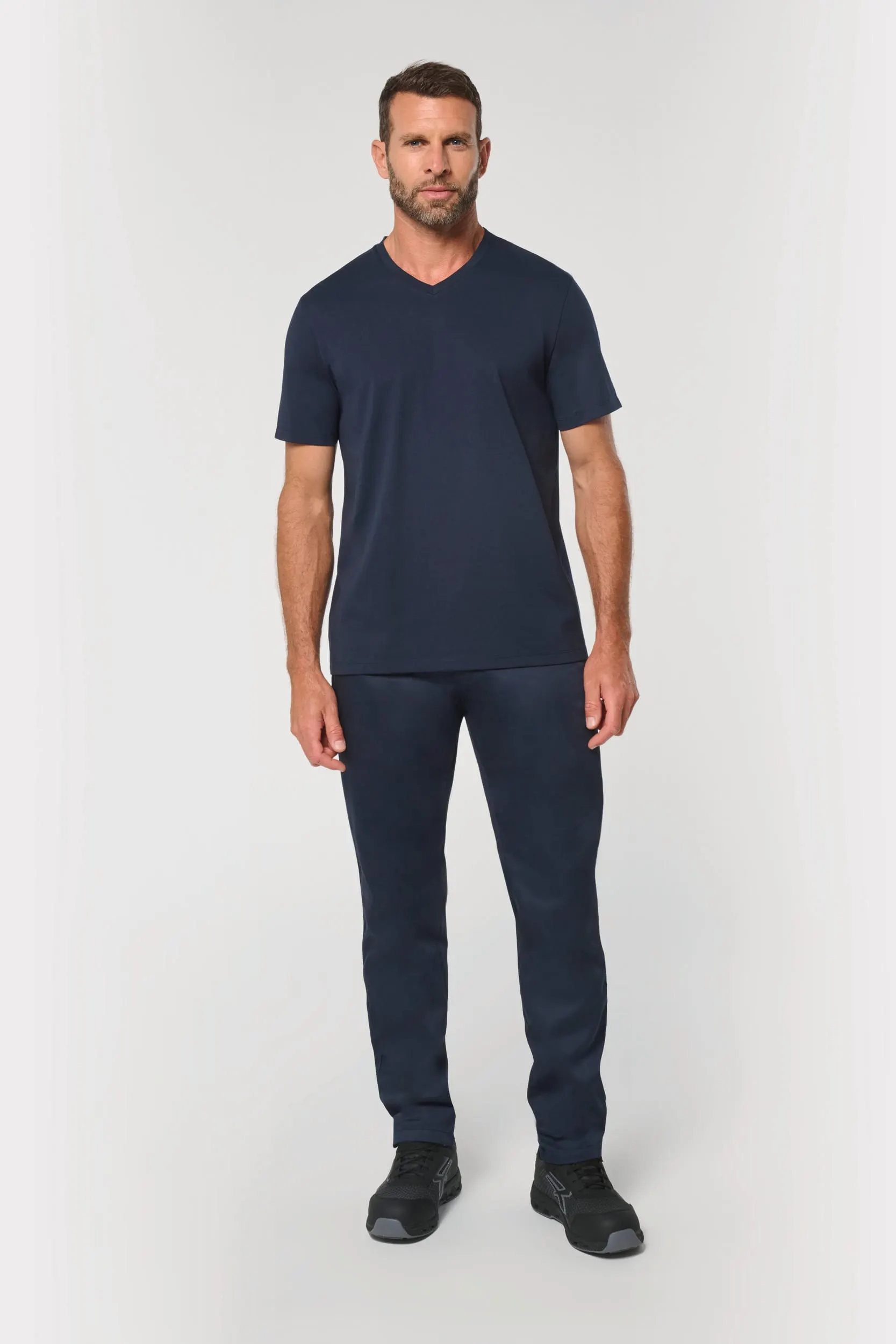 Camiseta ecorresponsable antibacteriana cuello de pico hombre