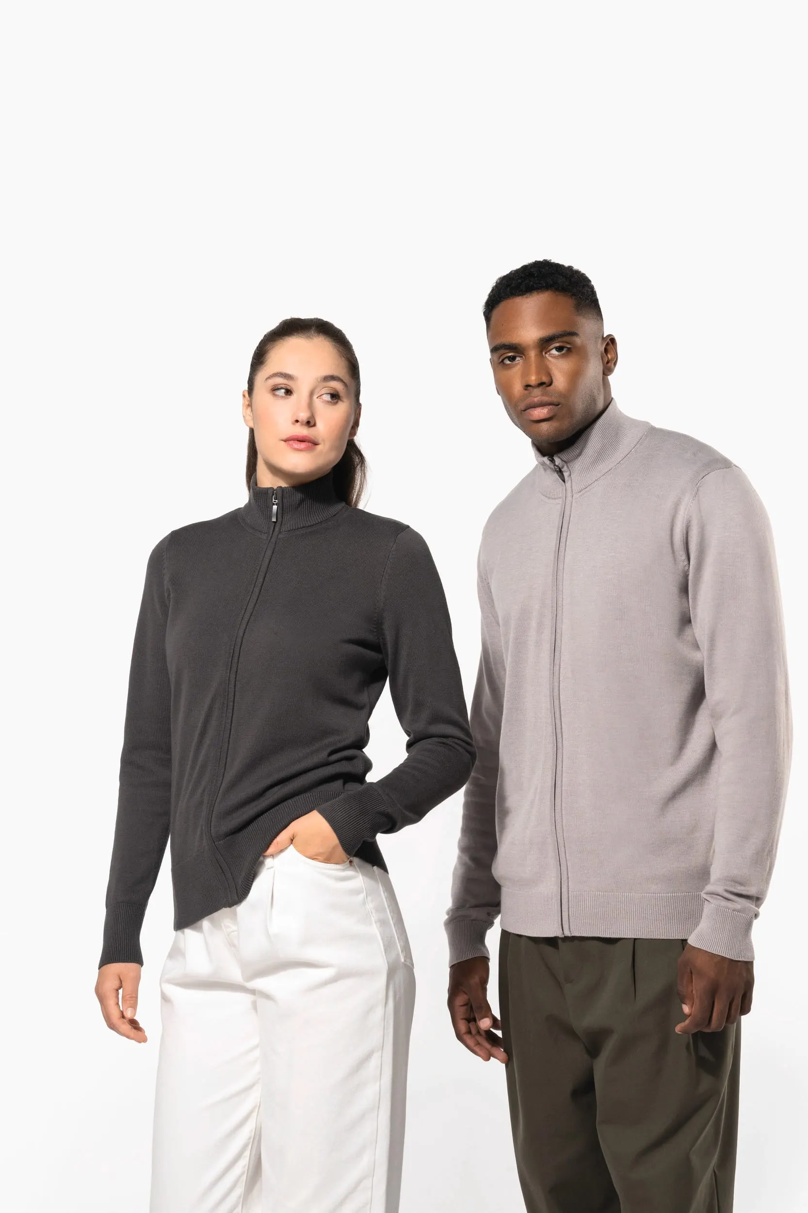 Chaqueta de punto con cremallera mujer