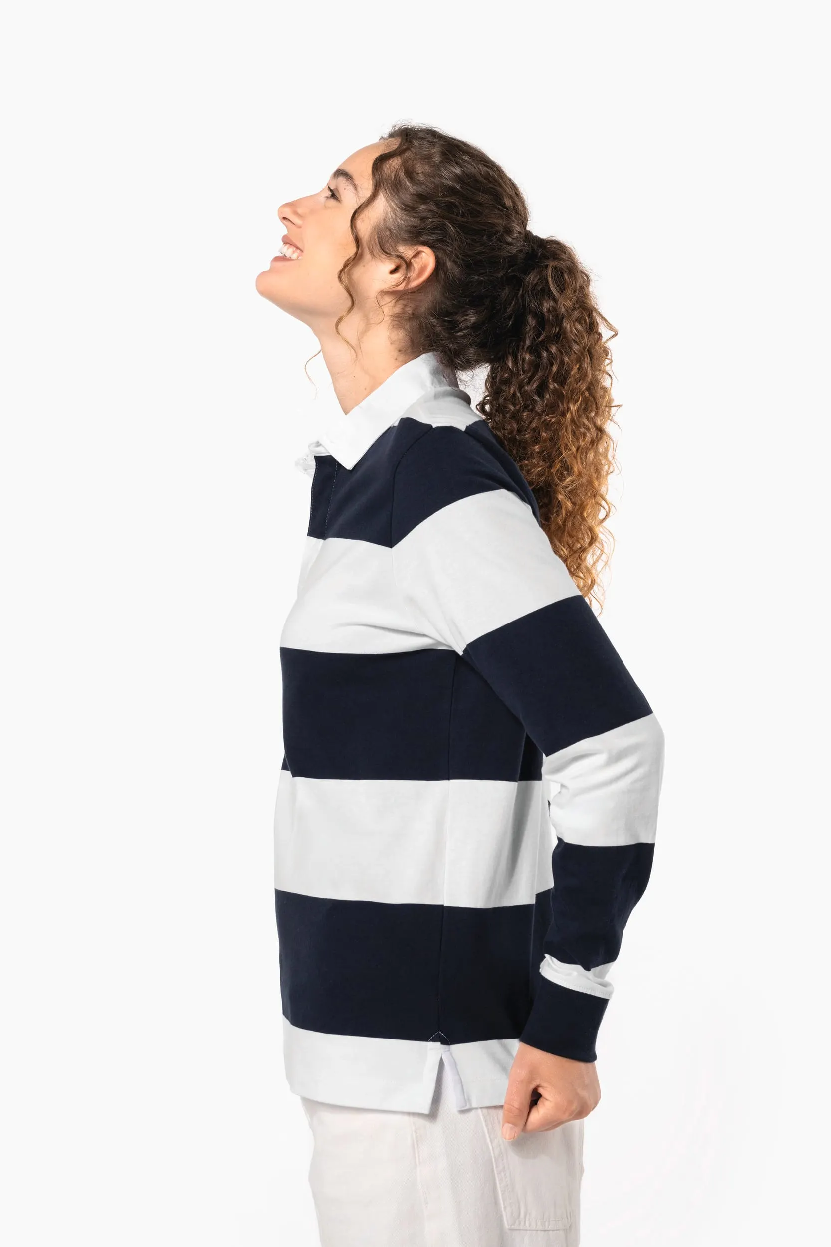 Polo a rayas manga larga unisex
