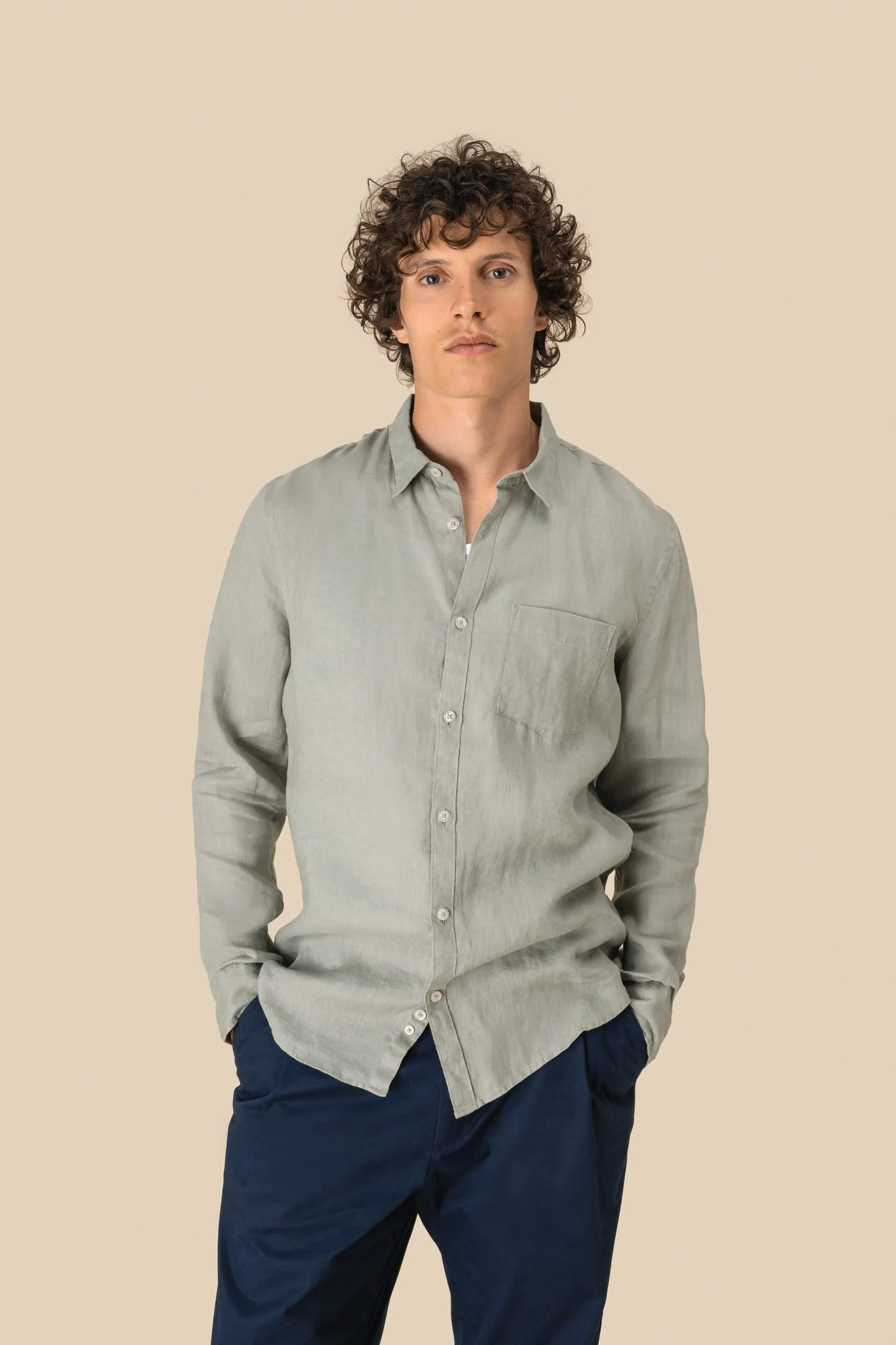 Camisa de lino hombre