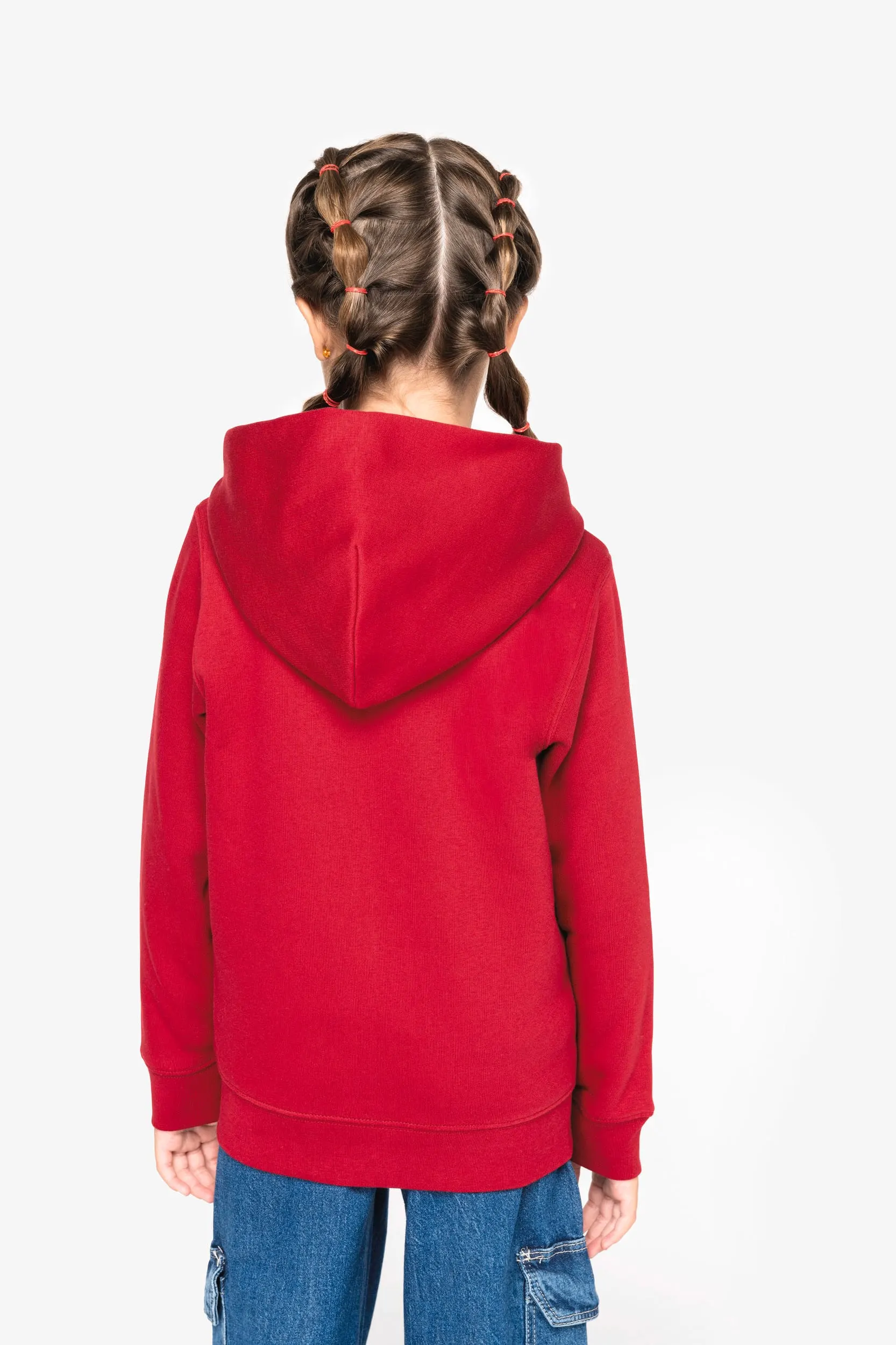 Sudadera ecorresponsable con capucha y cremallera infantil