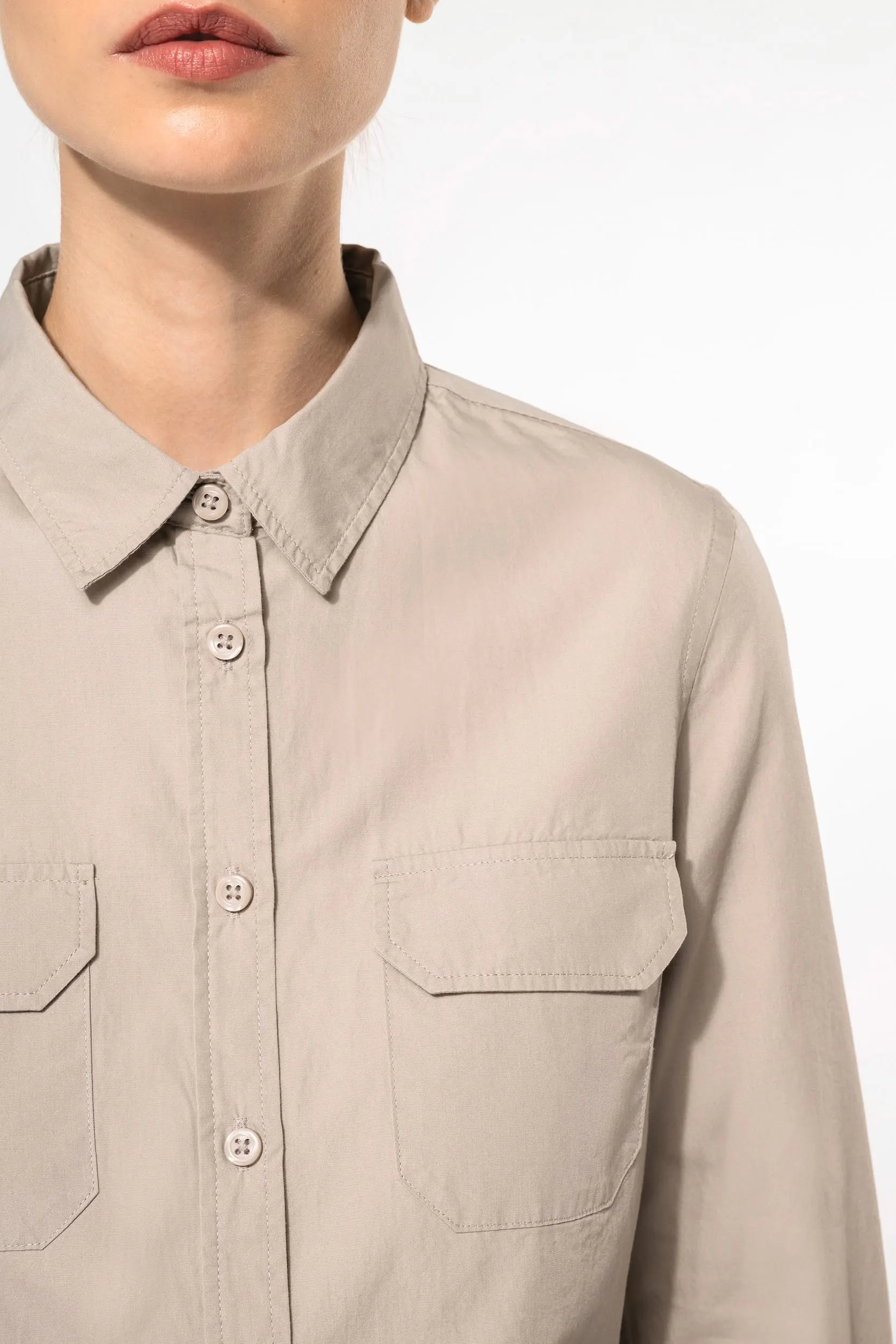 Camisa Safari manga larga mujer
