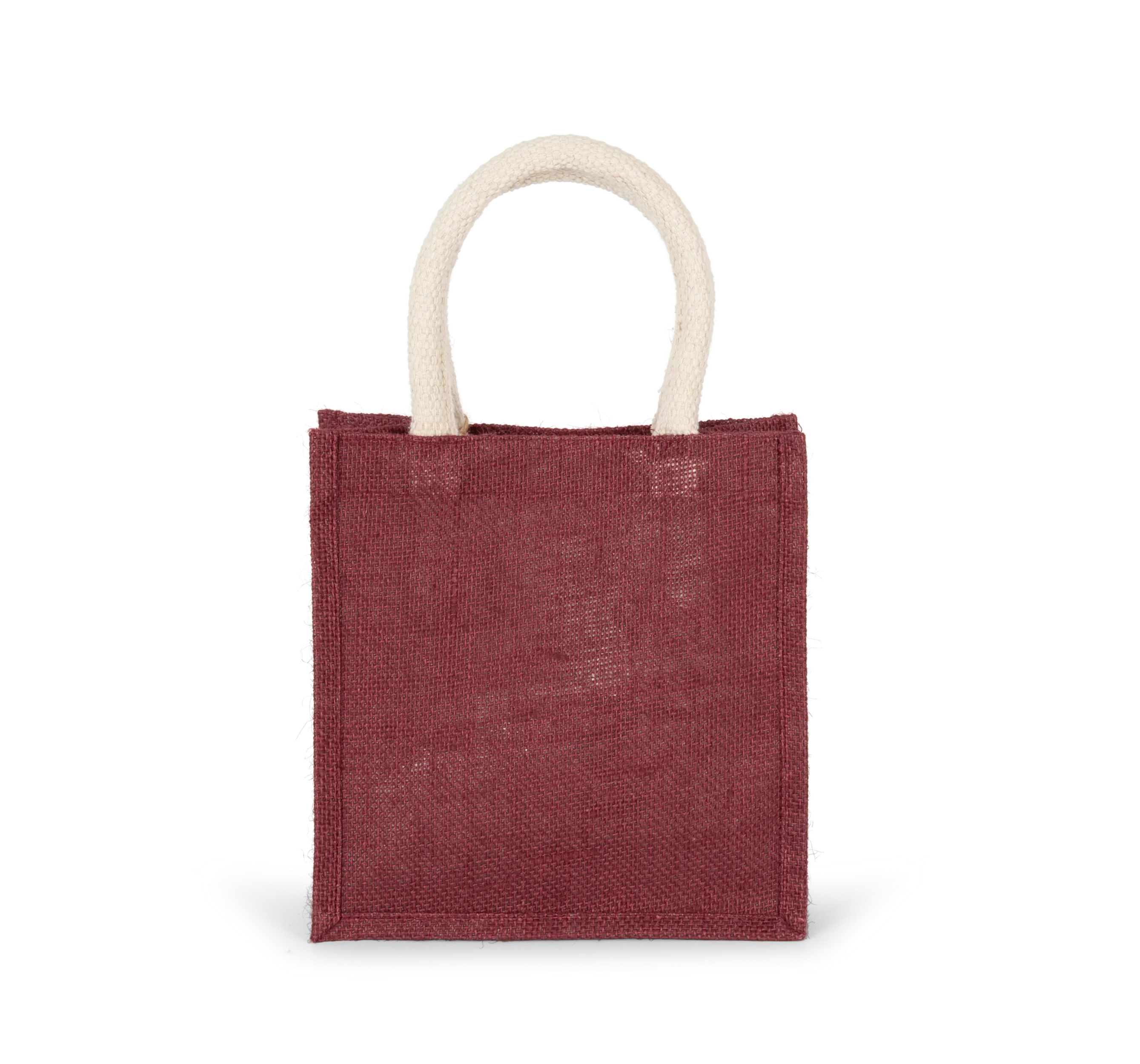Bolsa estilo tote de tela de yute, modelo pequeño