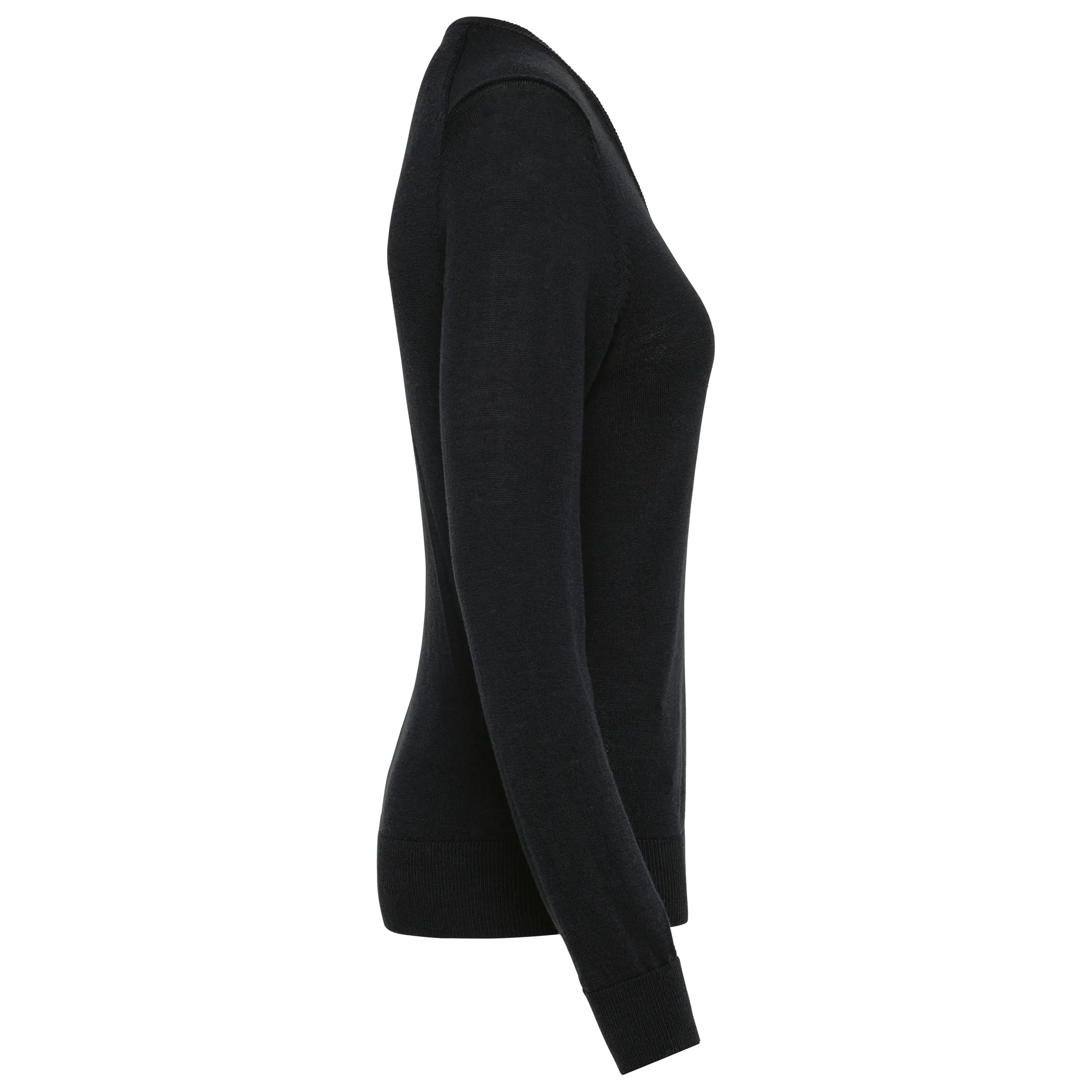 Jersey lana merina cuello de pico mujer