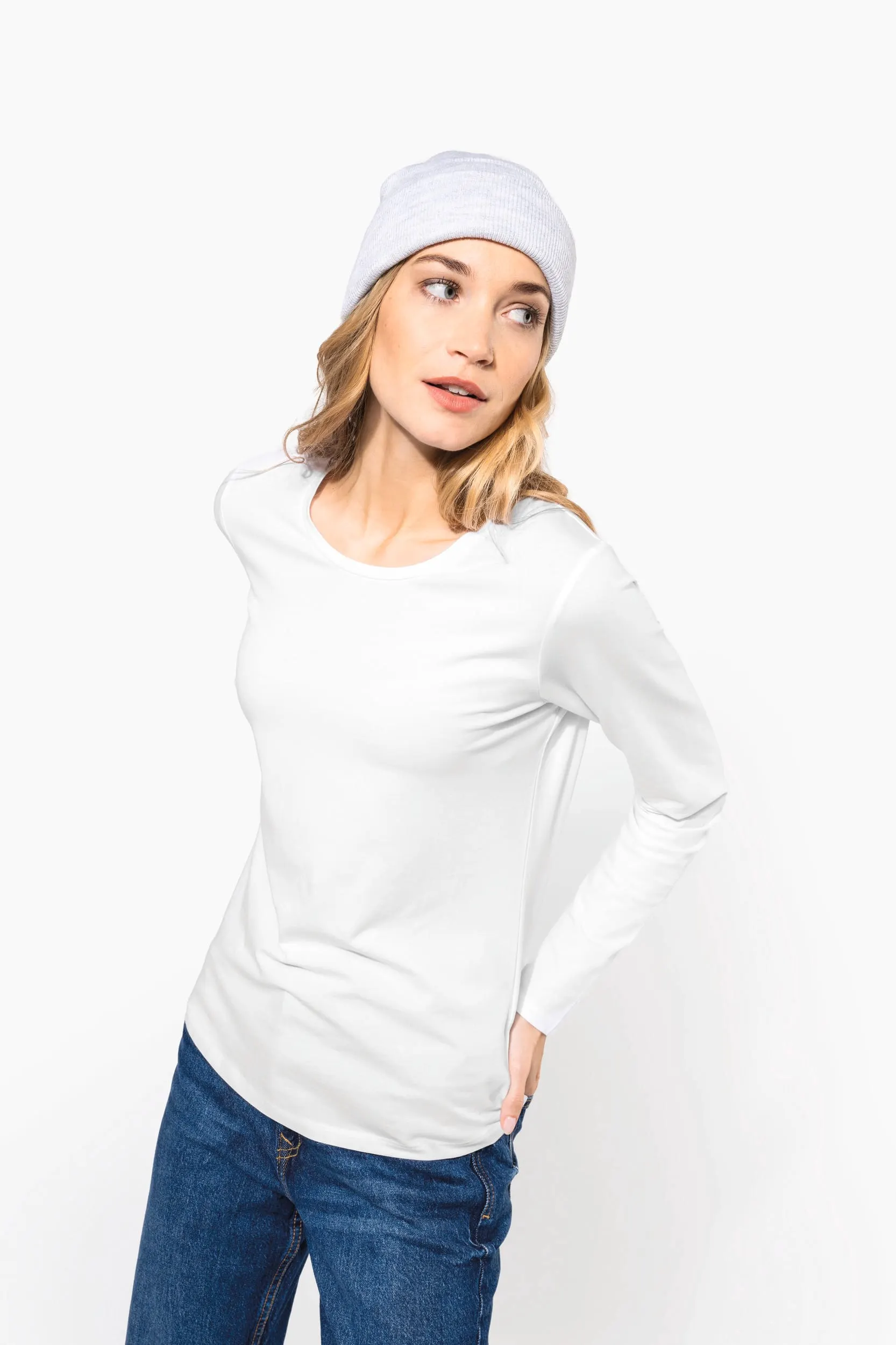 Camiseta con elastano manga larga mujer