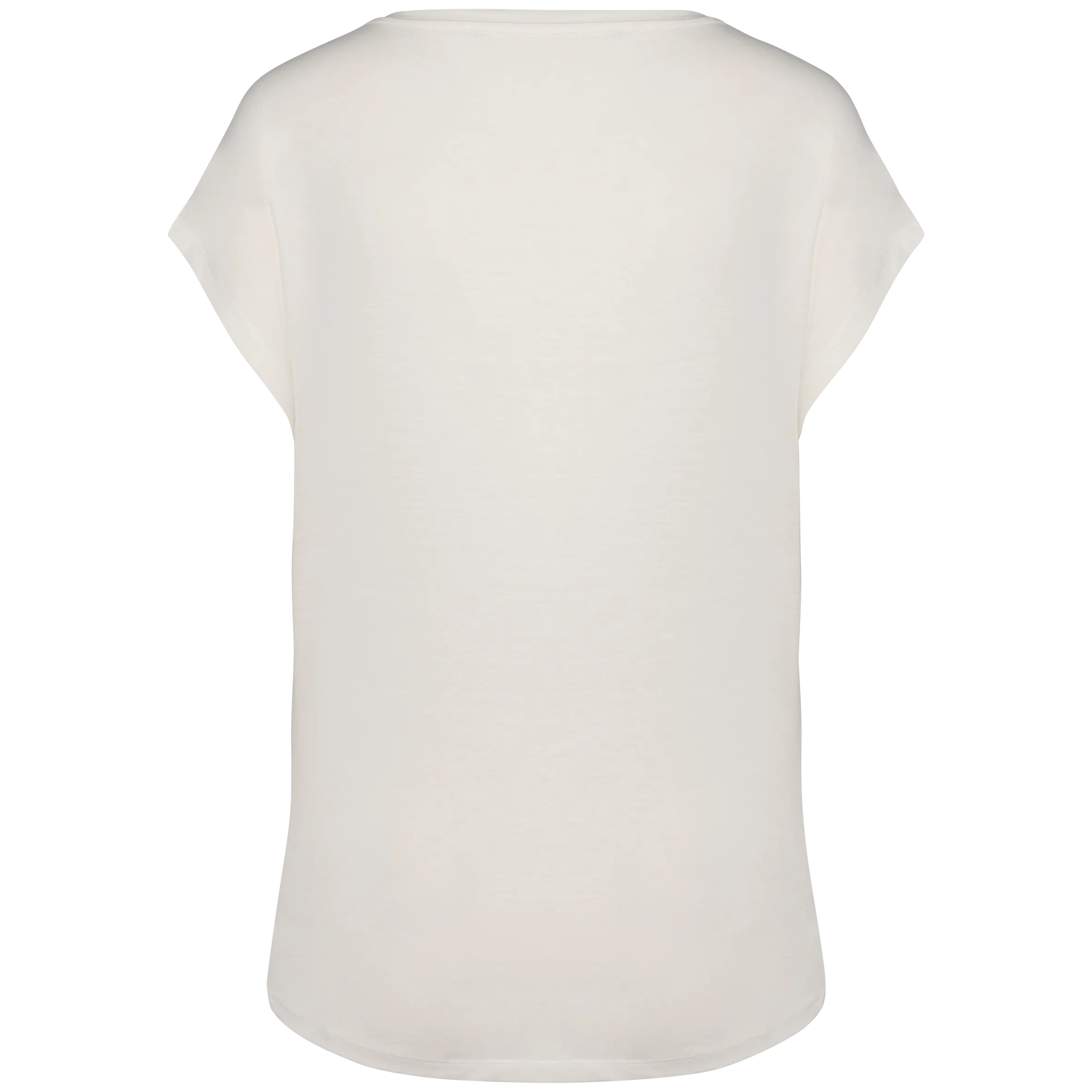 Camiseta ecorresponsable holgada con cuello de pico mujer