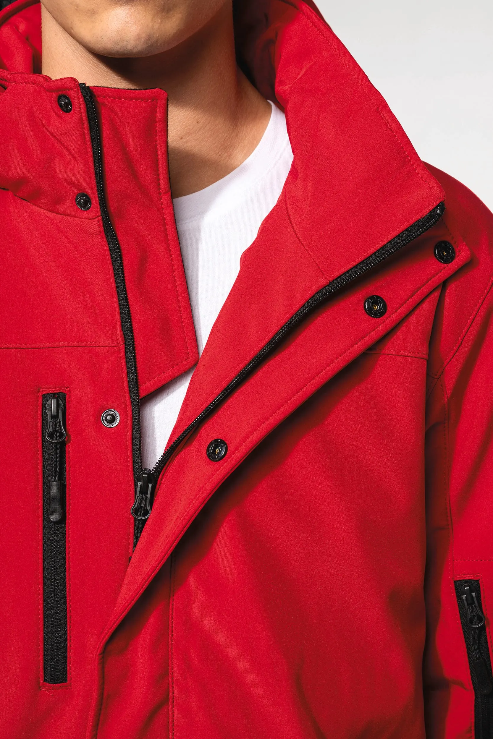 Parka softshell acolchada con capucha hombre