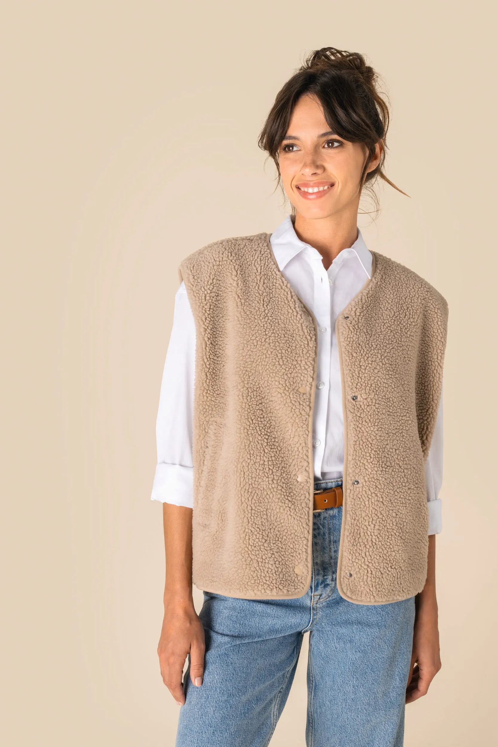 Chaleco de sherpa mujer<br/>