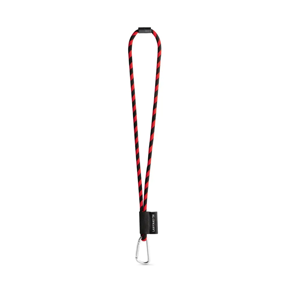 75089. SET Lanyard TUBE Long (Ø 7 mm) con mosquetón en forma de D de 55 mm y cierre de seguridad de Ø 7 mm